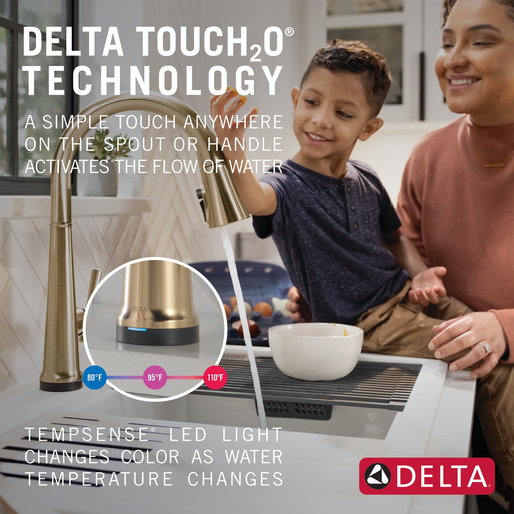 Delta Emmeline® Single Handle Pull-Down Kitchen Faucet with Touch<sub>2</sub>O® Technology