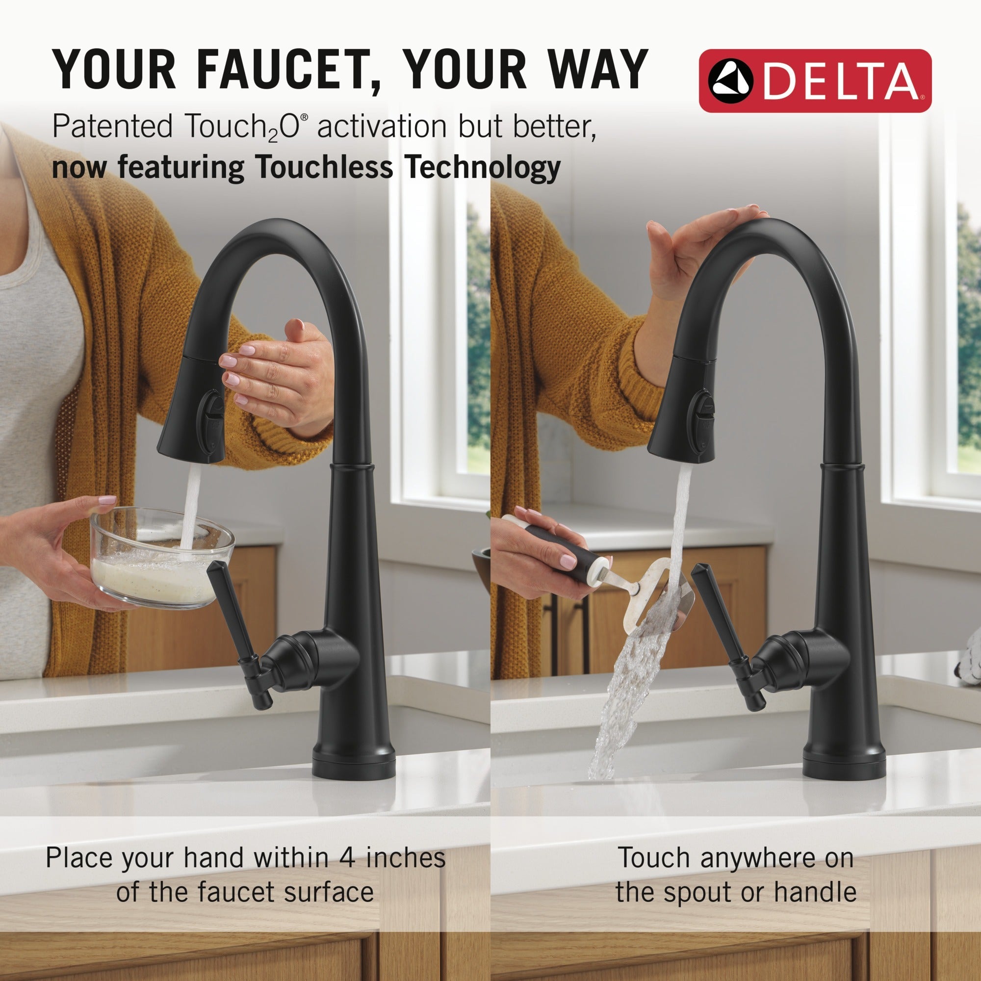 Delta Emmeline® Touch<sub>2</sub>O® Technology Kitchen Faucet with Touchless Technology