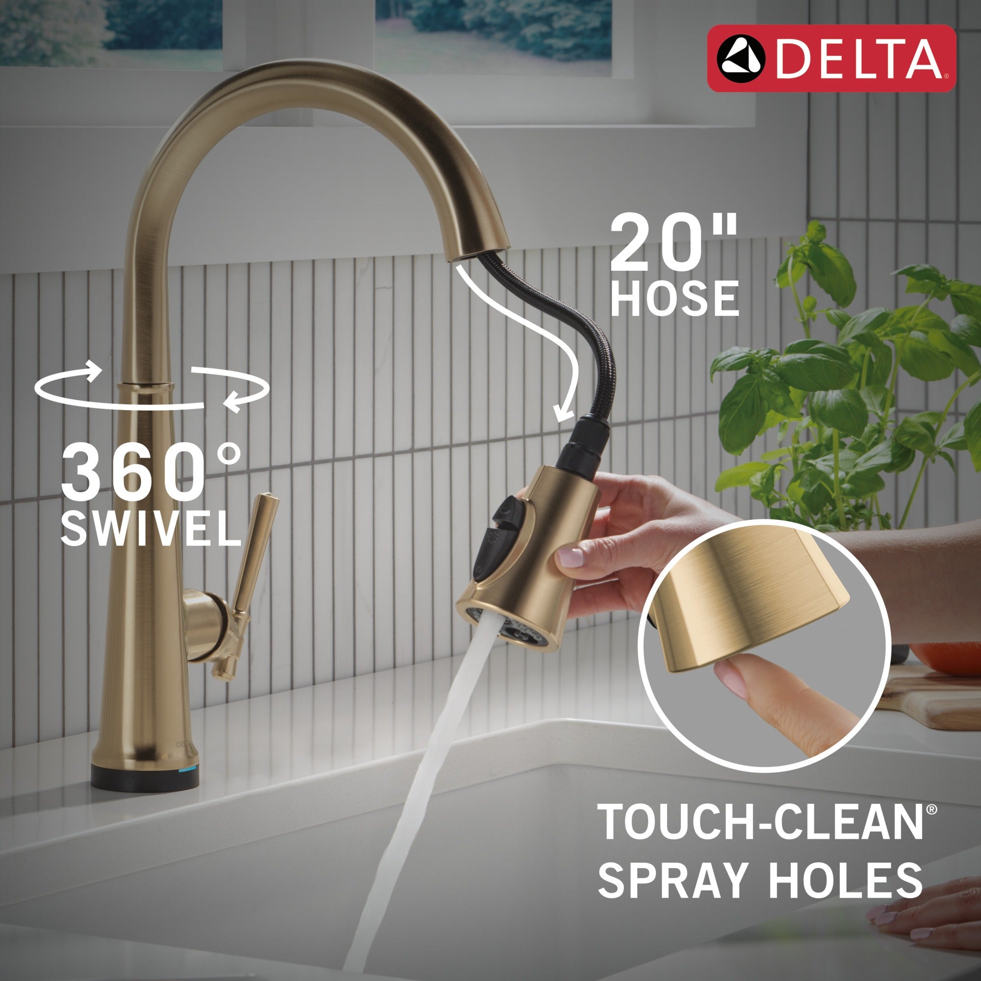 Delta Emmeline® Touch<sub>2</sub>O® Technology Kitchen Faucet with Touchless Technology