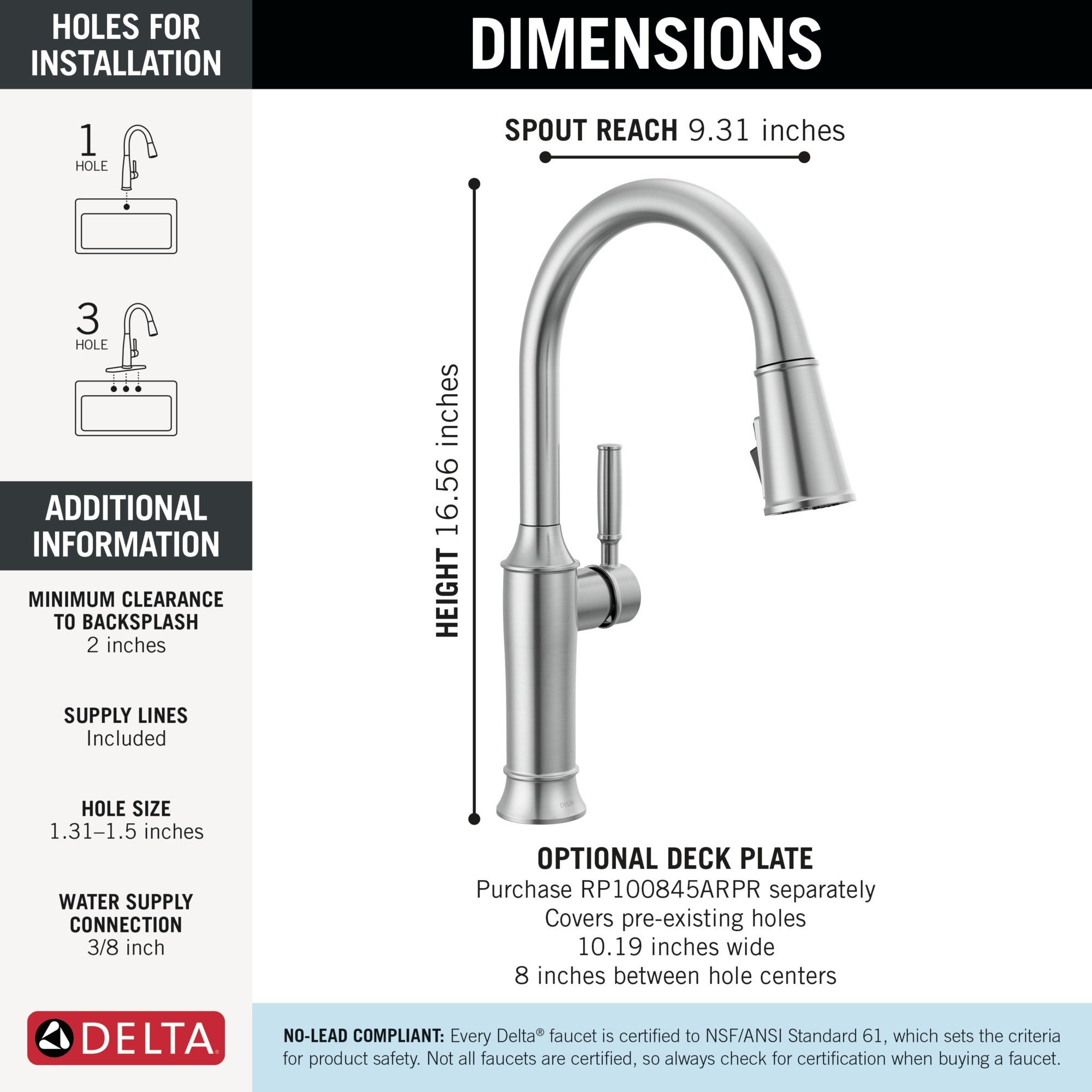 Delta Renaldi™ Single Handle Pull-Down Kitchen Faucet