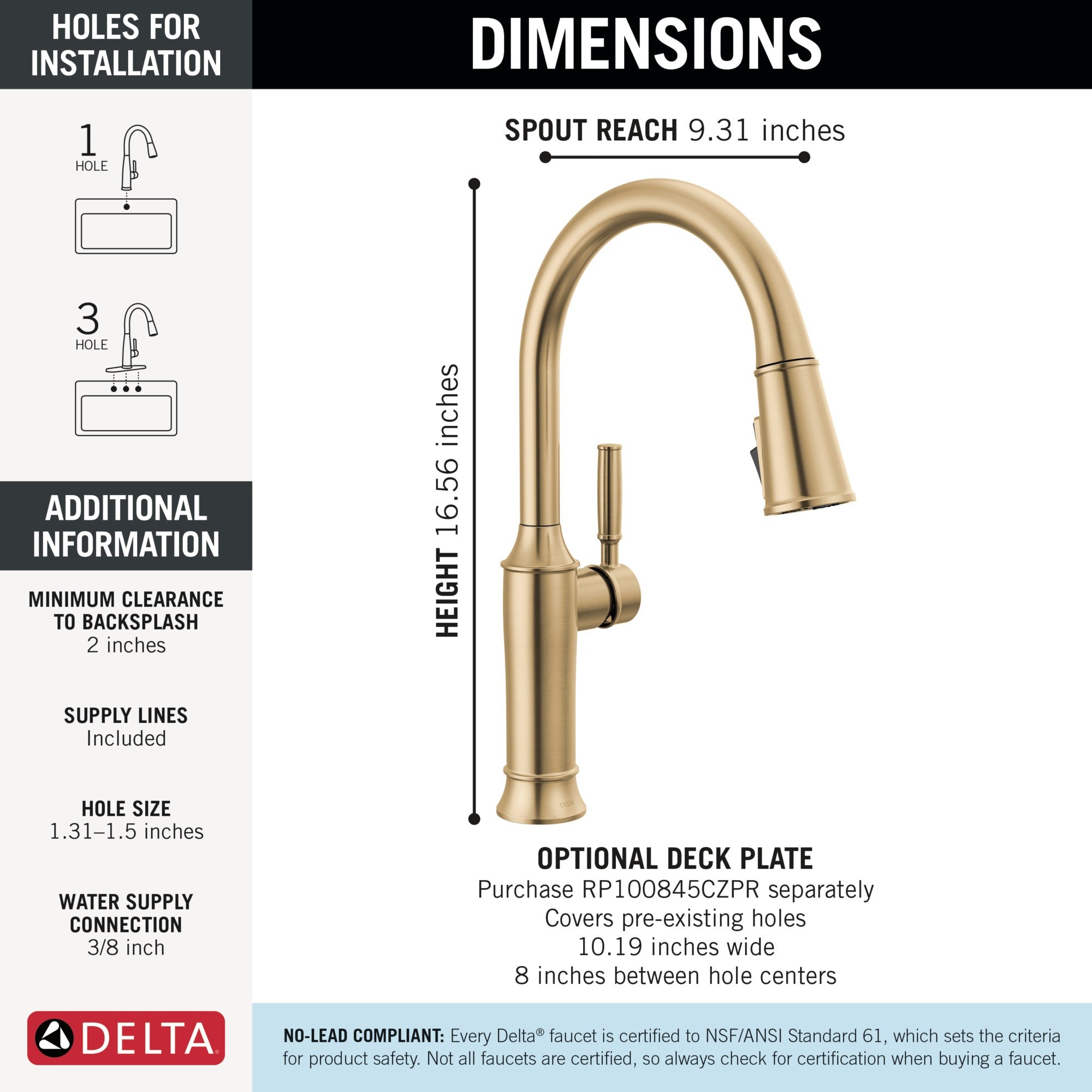Delta Renaldi™ Single Handle Pull-Down Kitchen Faucet