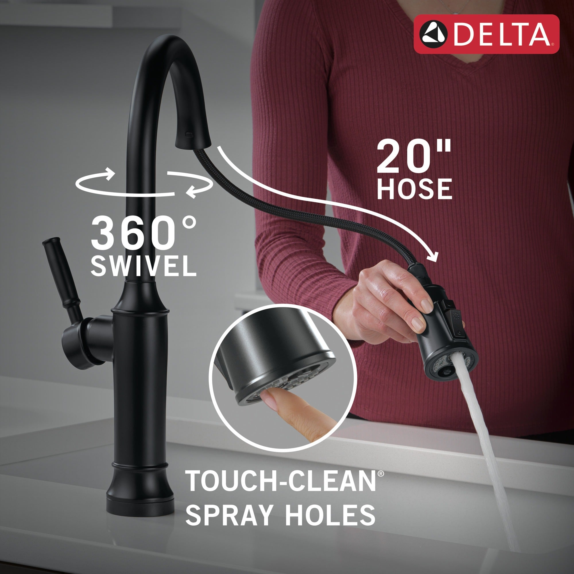 Delta Renaldi™ Touch<sub>2</sub>O® Technology Kitchen Faucet with Touchless Technology