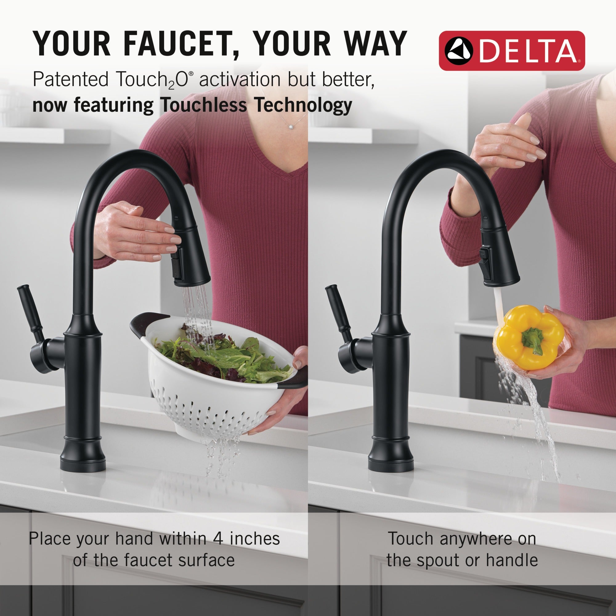 Delta Renaldi™ Touch<sub>2</sub>O® Technology Kitchen Faucet with Touchless Technology