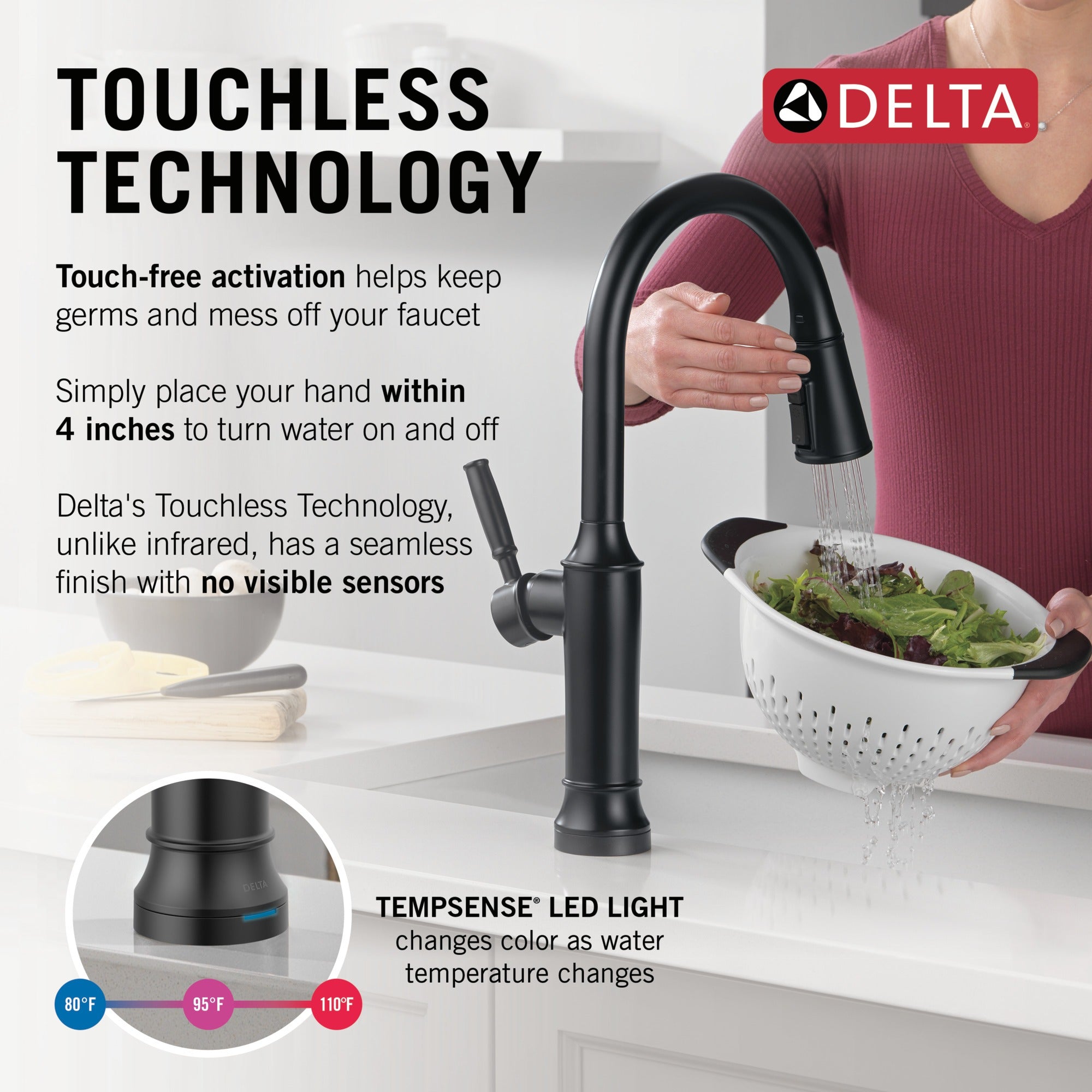 Delta Renaldi™ Touch<sub>2</sub>O® Technology Kitchen Faucet with Touchless Technology