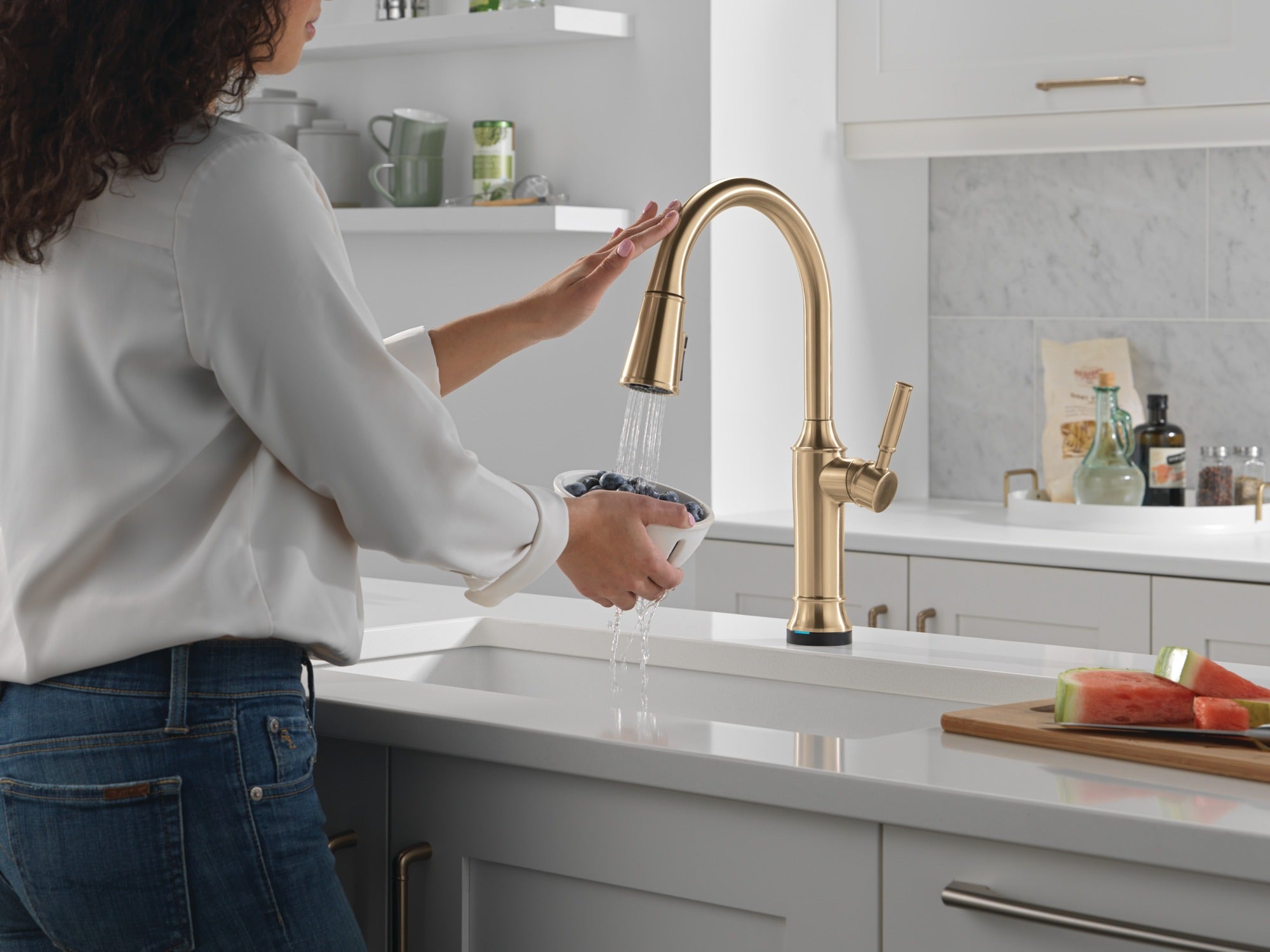 Delta Renaldi™ Touch<sub>2</sub>O® Technology Kitchen Faucet with Touchless Technology