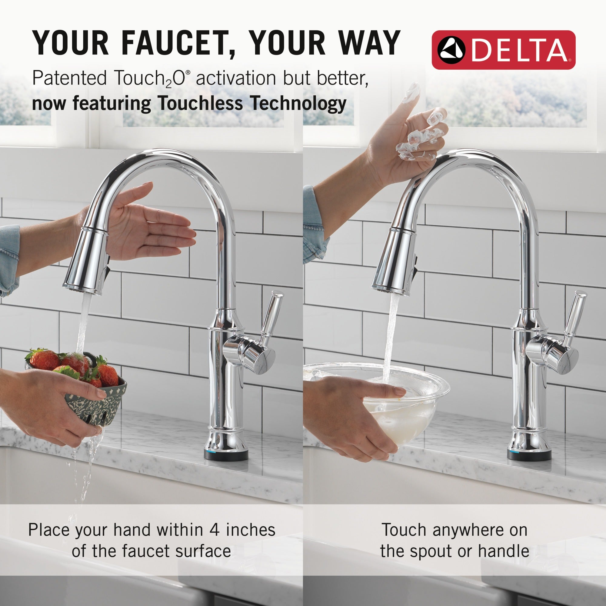 Delta Renaldi™ Touch<sub>2</sub>O® Technology Kitchen Faucet with Touchless Technology