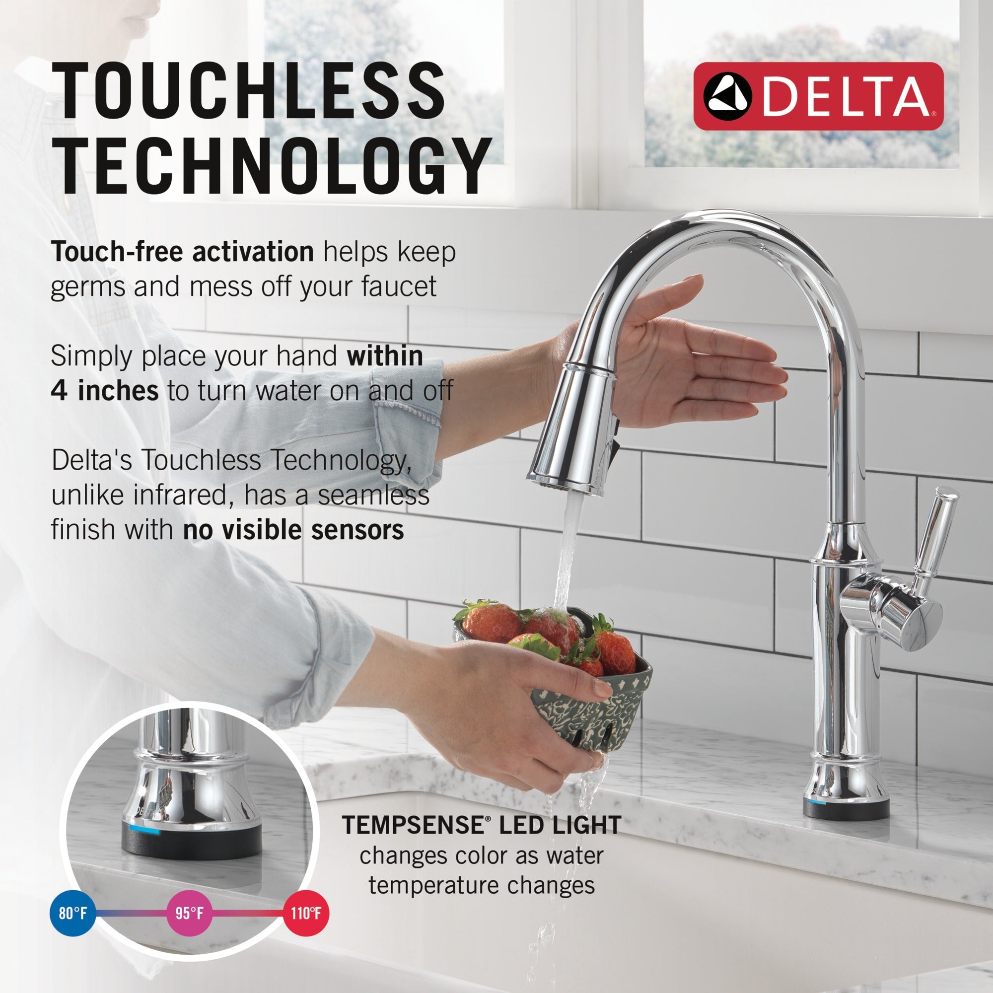 Delta Renaldi™ Touch<sub>2</sub>O® Technology Kitchen Faucet with Touchless Technology