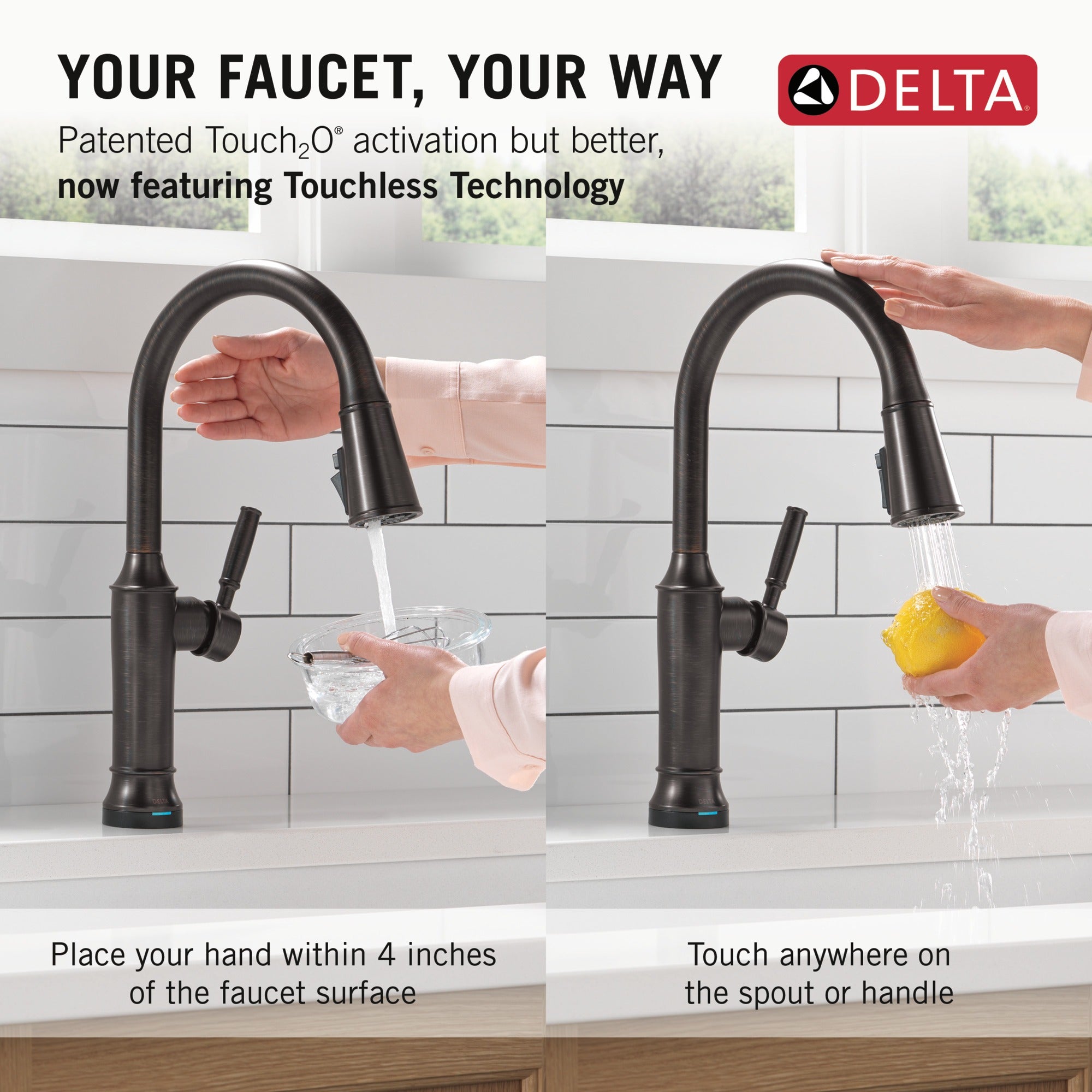 Delta Renaldi™ Touch<sub>2</sub>O® Technology Kitchen Faucet with Touchless Technology