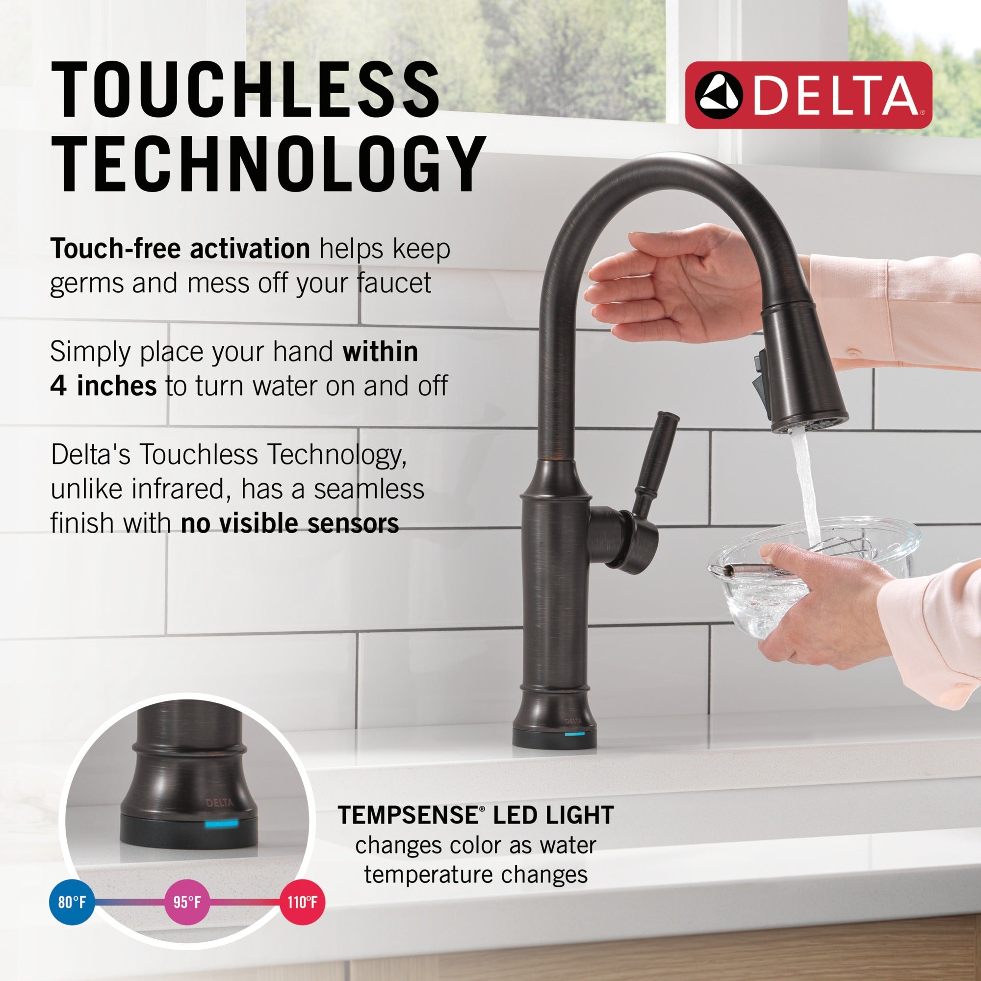 Delta Renaldi™ Touch<sub>2</sub>O® Technology Kitchen Faucet with Touchless Technology