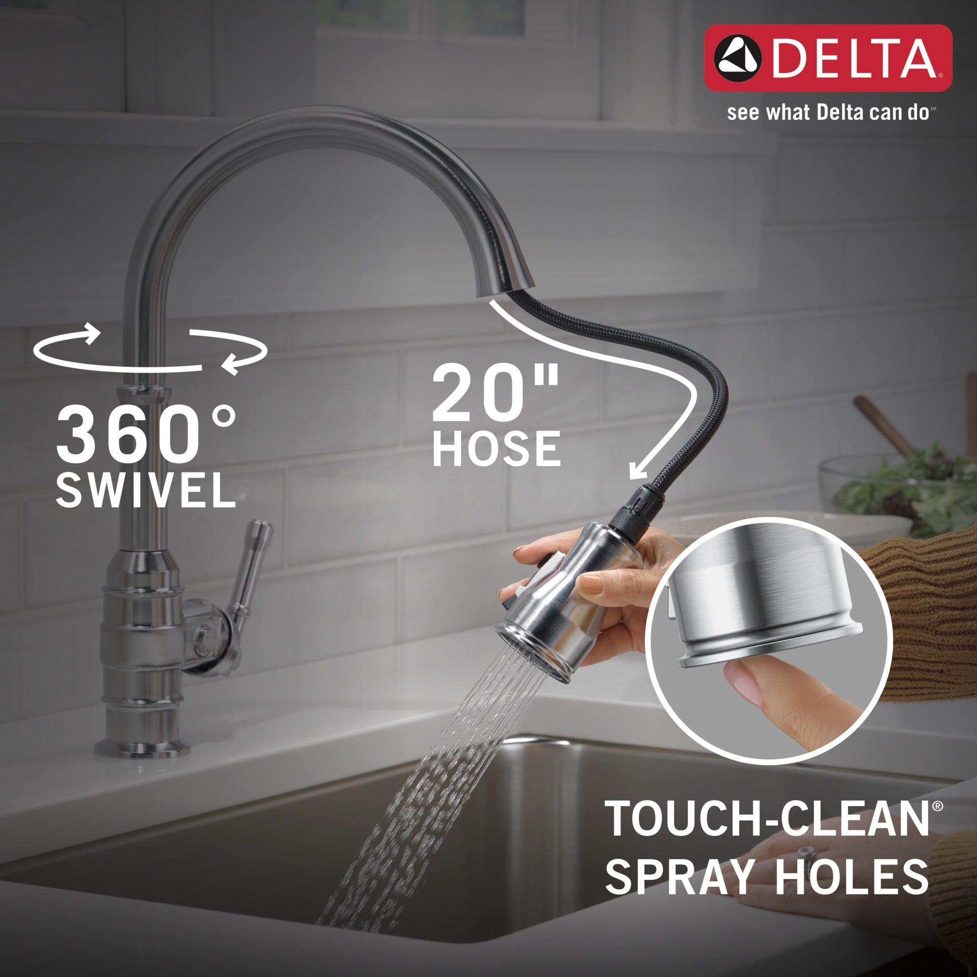 Delta Broderick® Single Handle Pull-Down Kitchen Faucet