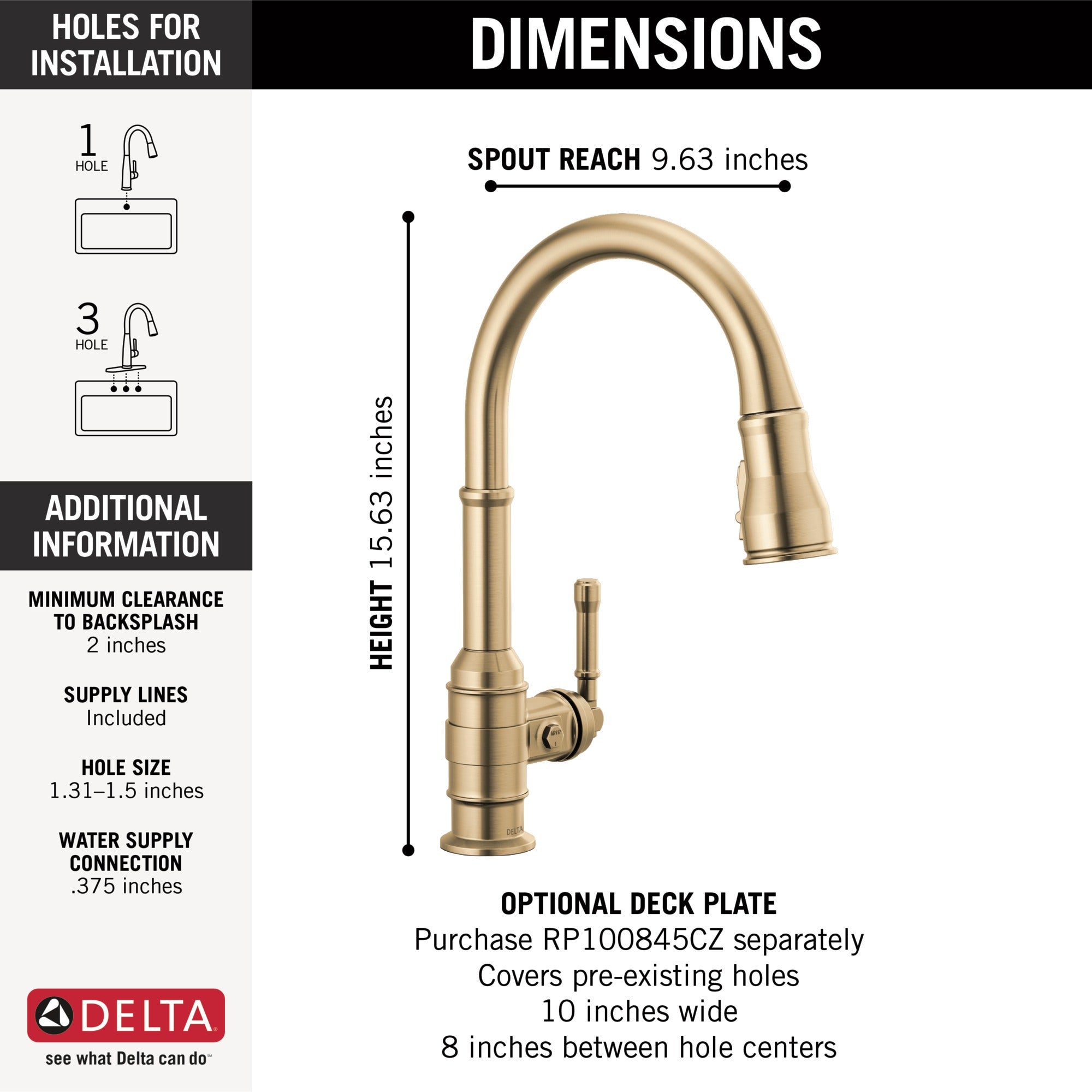Delta Broderick® Single Handle Pull-Down Kitchen Faucet