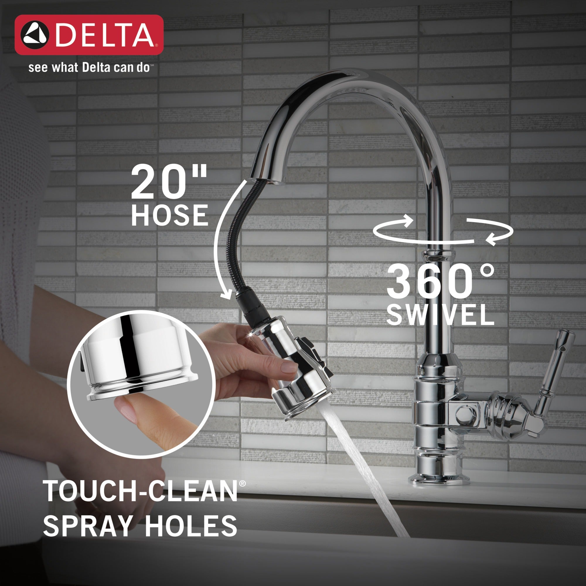 Delta Broderick® Single Handle Pull-Down Kitchen Faucet