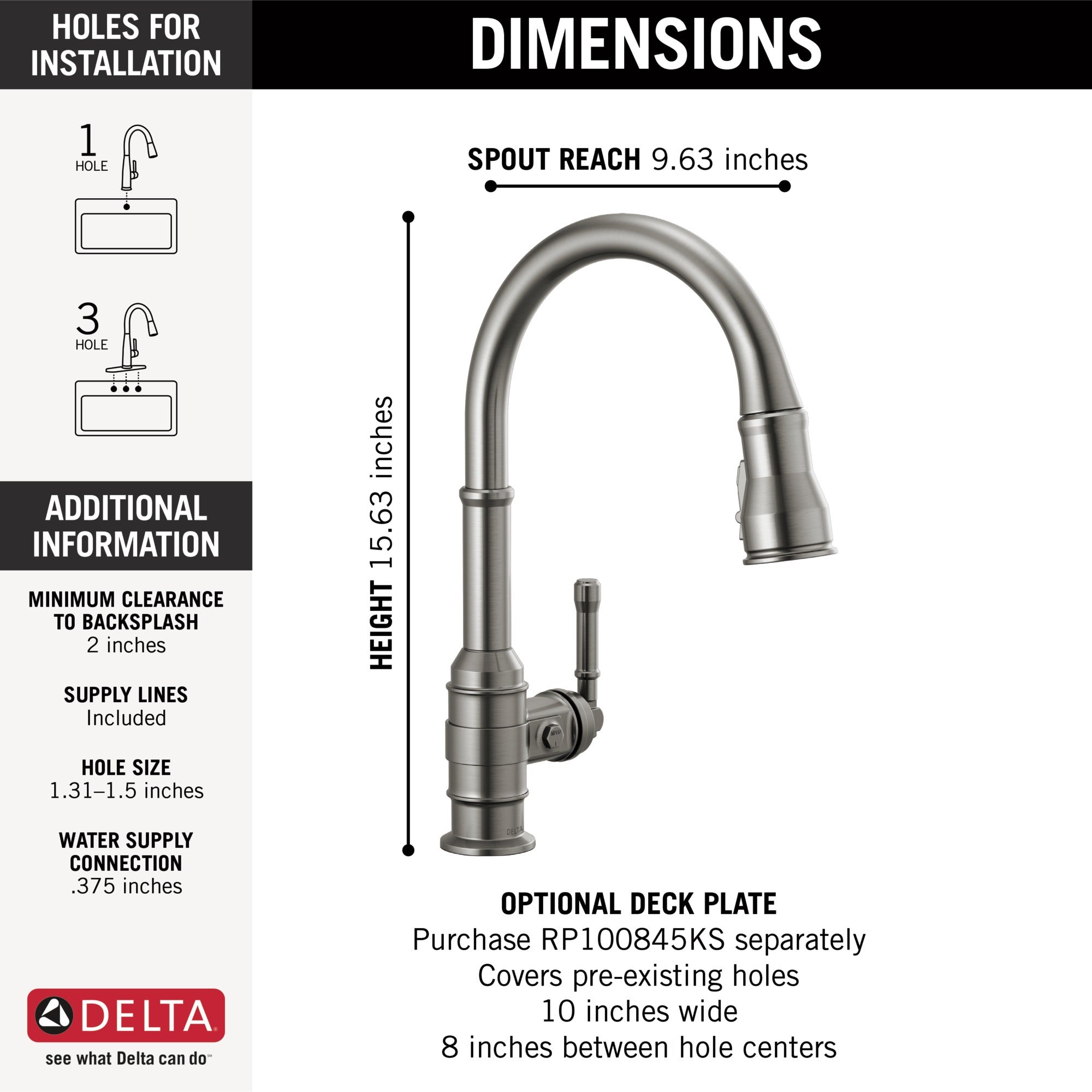 Delta Broderick® Single Handle Pull-Down Kitchen Faucet