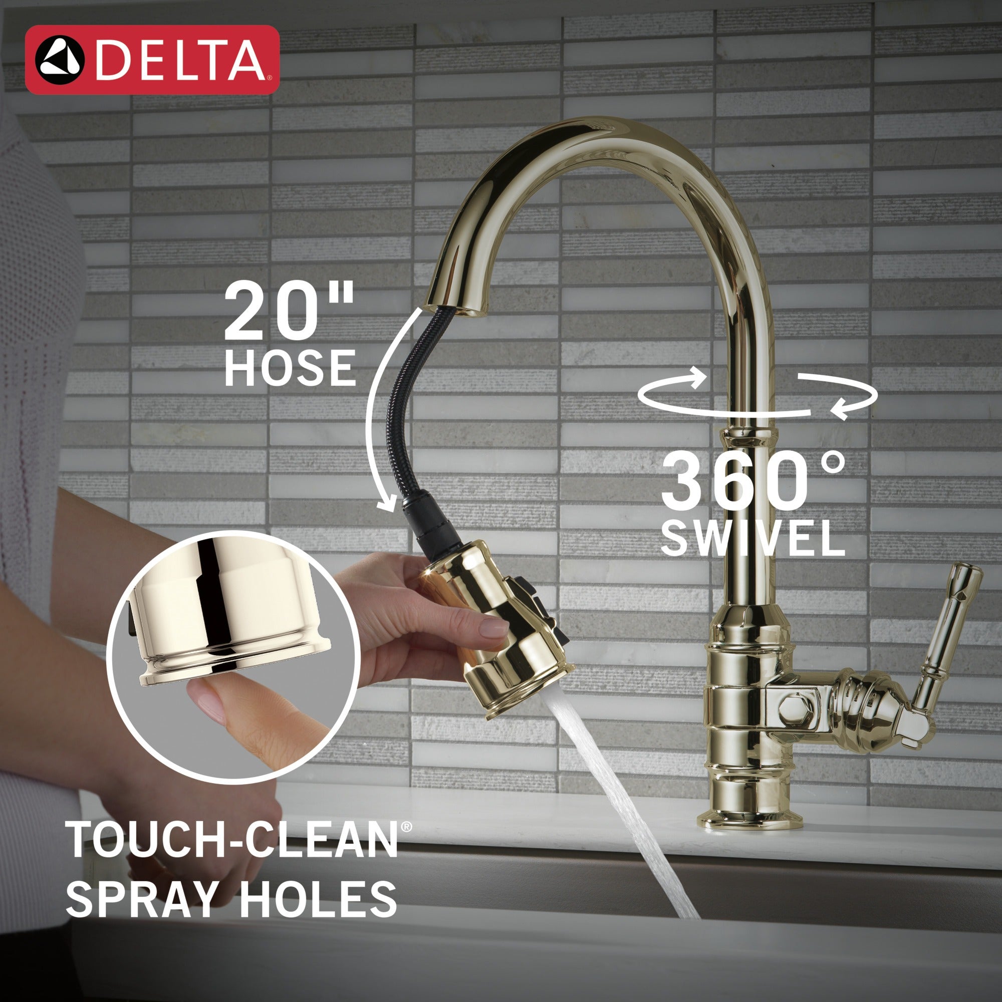 Delta Broderick® Single Handle Pull-Down Kitchen Faucet