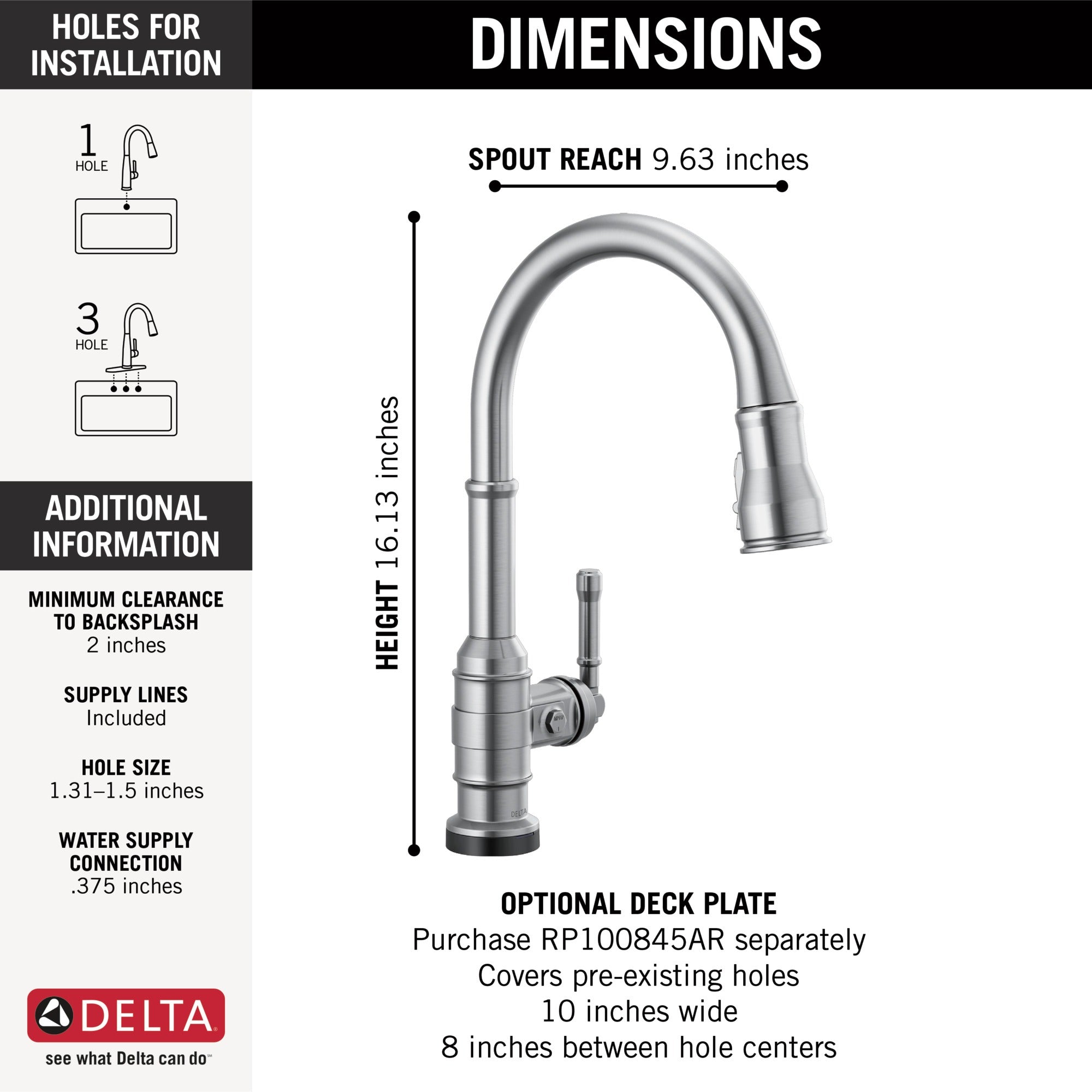 Delta Broderick® Single Handle Pull-Down Kitchen Faucet With Touch<sub>2</sub>O® Technology