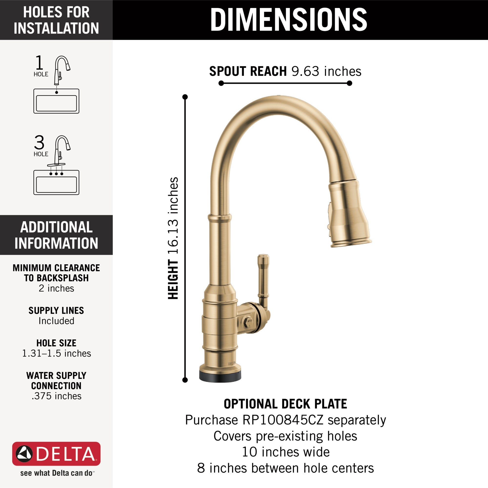 Delta Broderick® Single Handle Pull-Down Kitchen Faucet With Touch<sub>2</sub>O® Technology