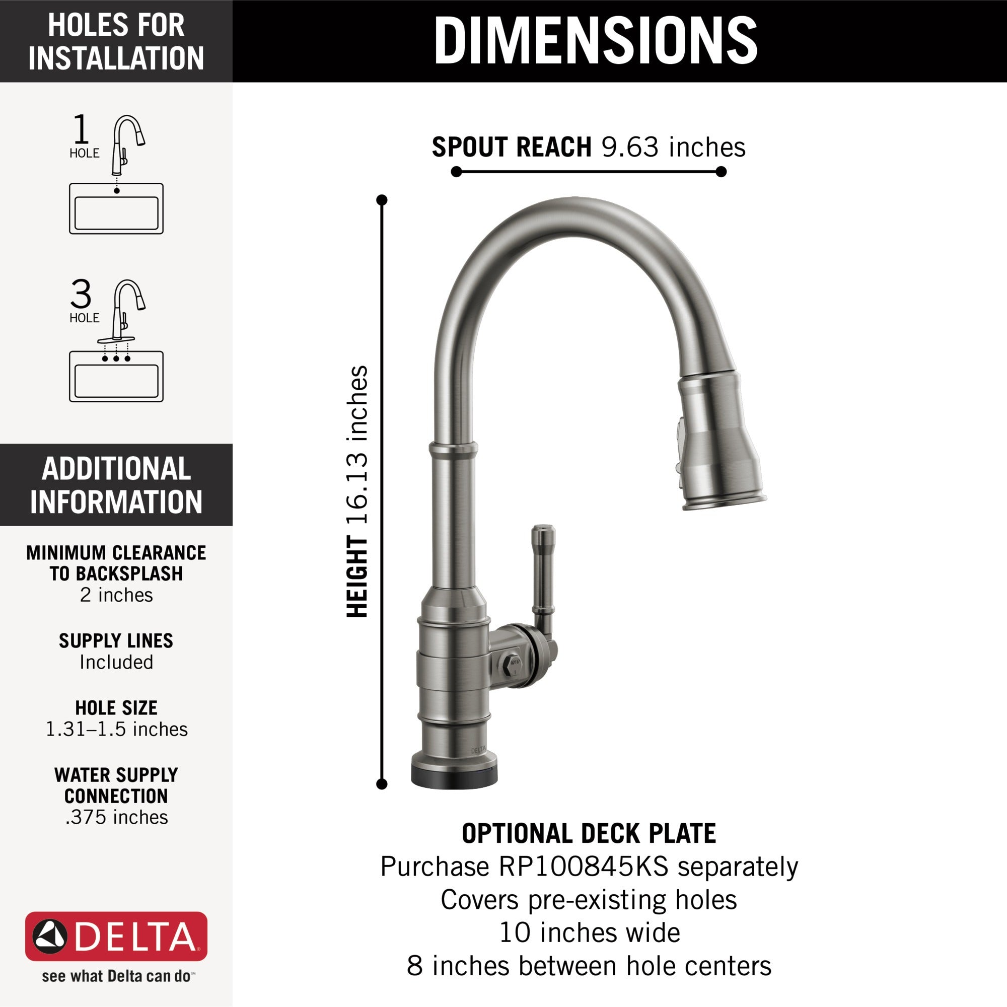 Delta Broderick® Single Handle Pull-Down Kitchen Faucet With Touch<sub>2</sub>O® Technology