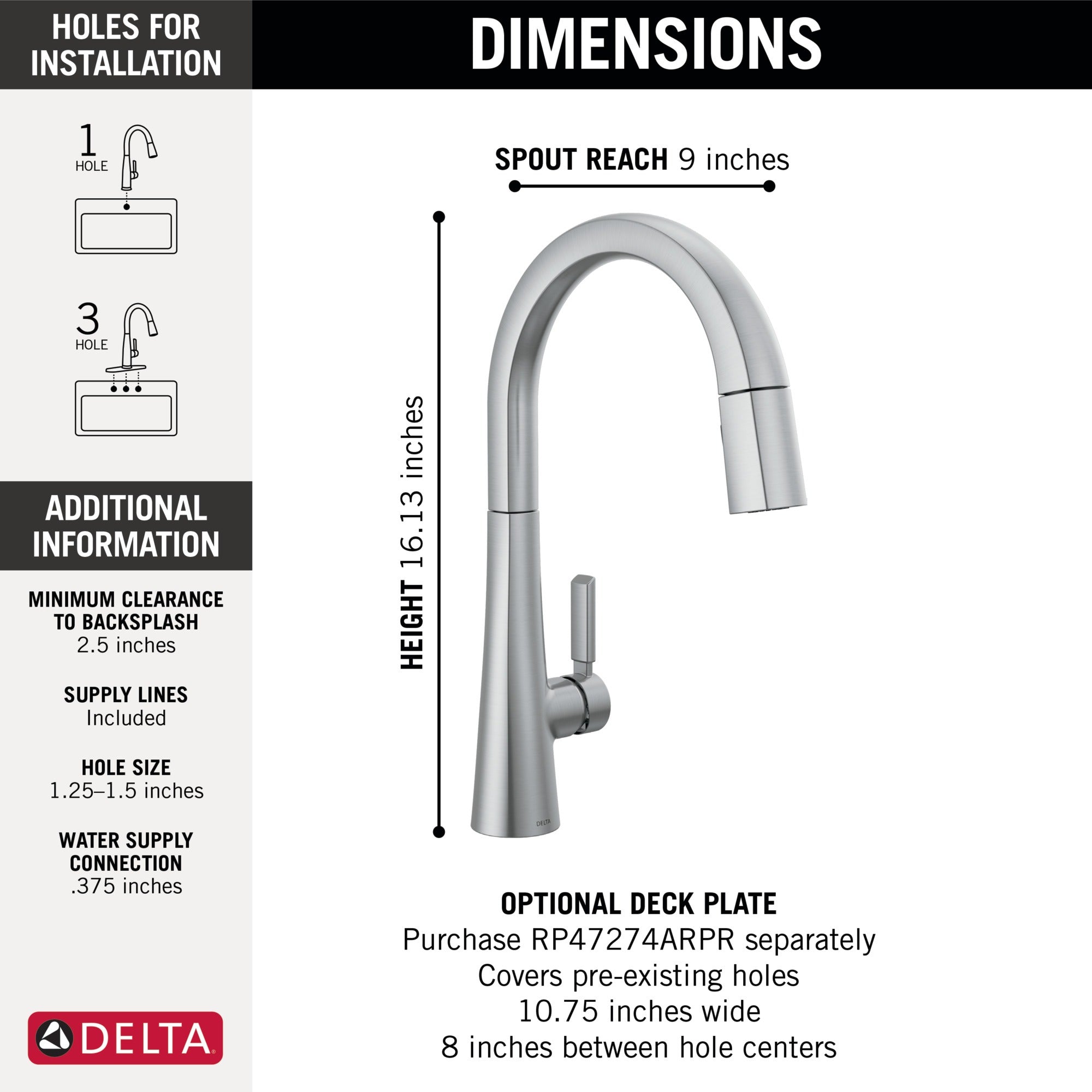 Delta Monrovia® Single Handle Pull-Down Kitchen Faucet