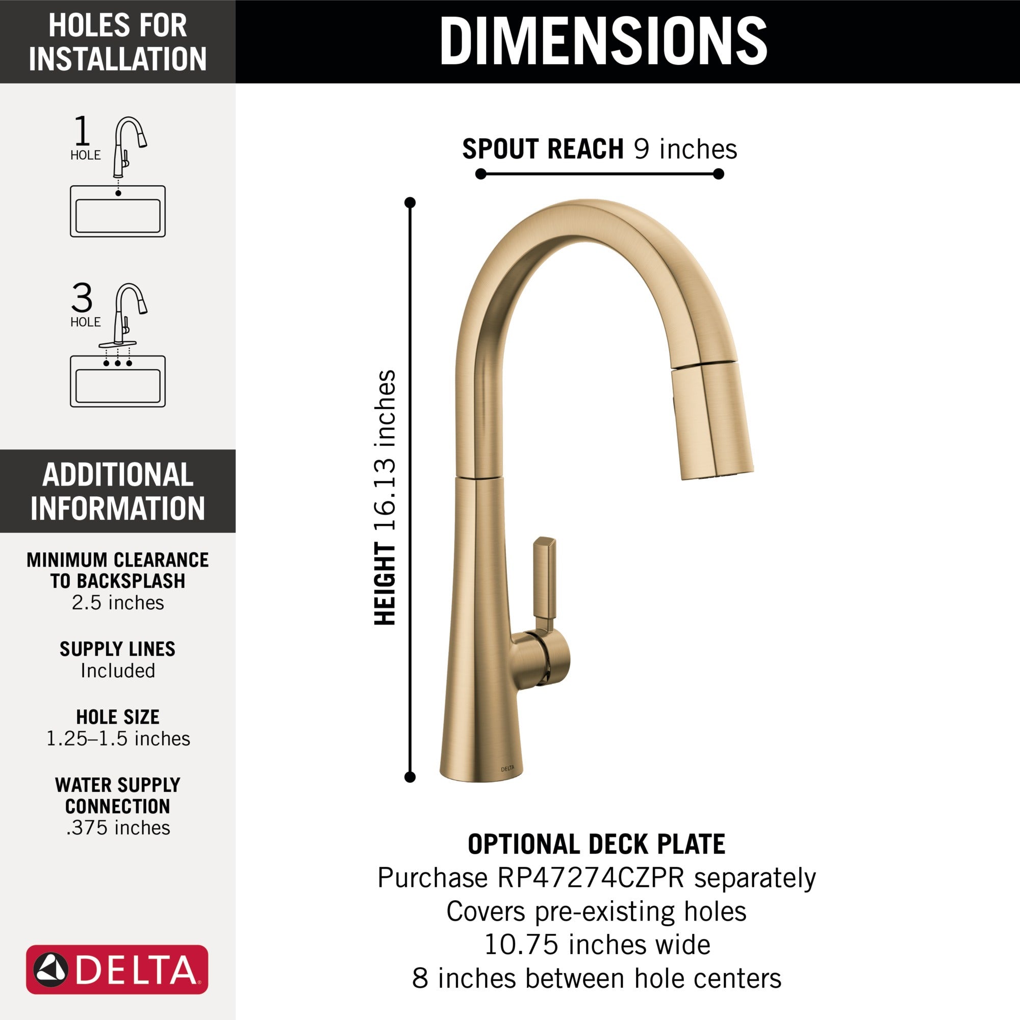 Delta Monrovia® Single Handle Pull-Down Kitchen Faucet