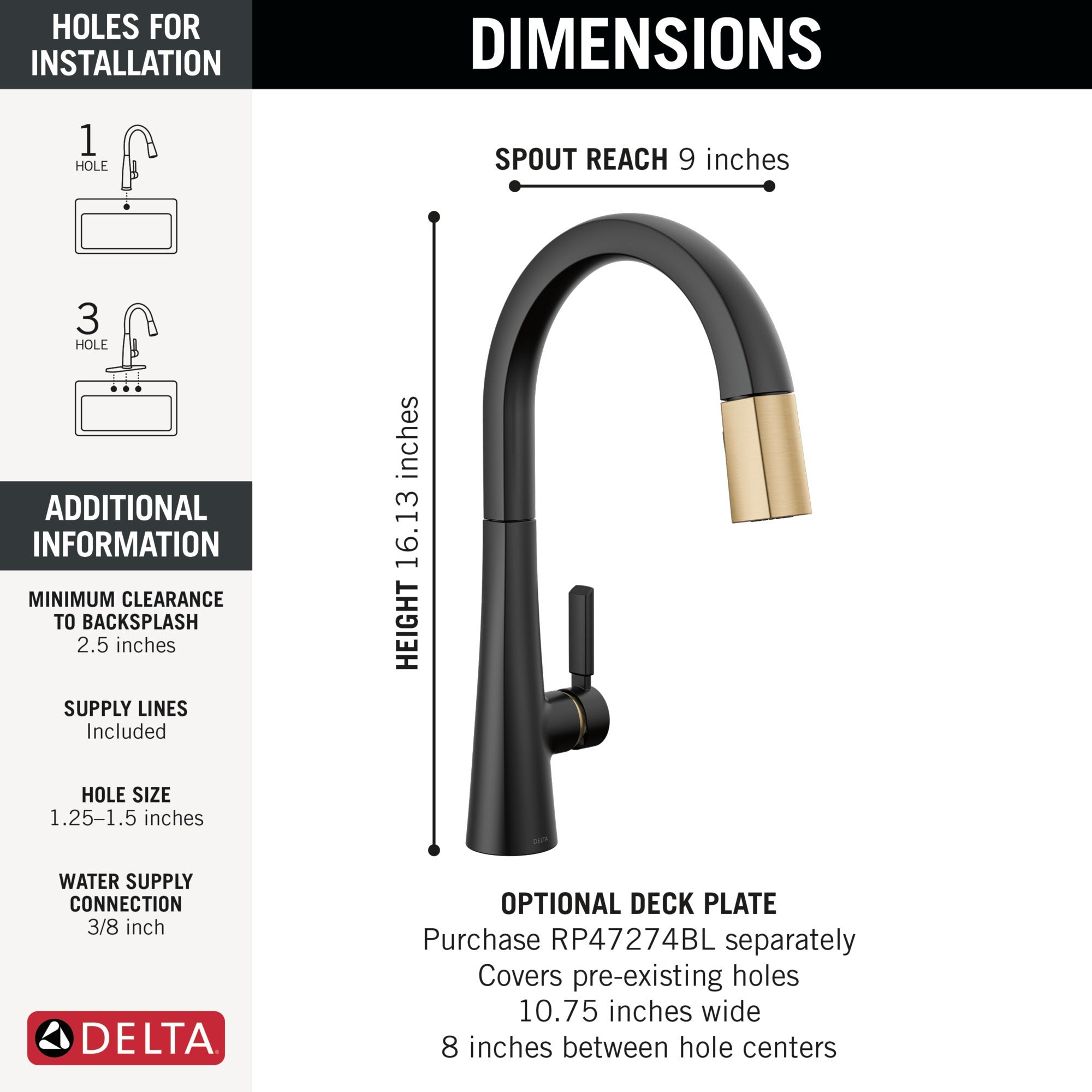 Delta Monrovia® Single Handle Pull-Down Kitchen Faucet