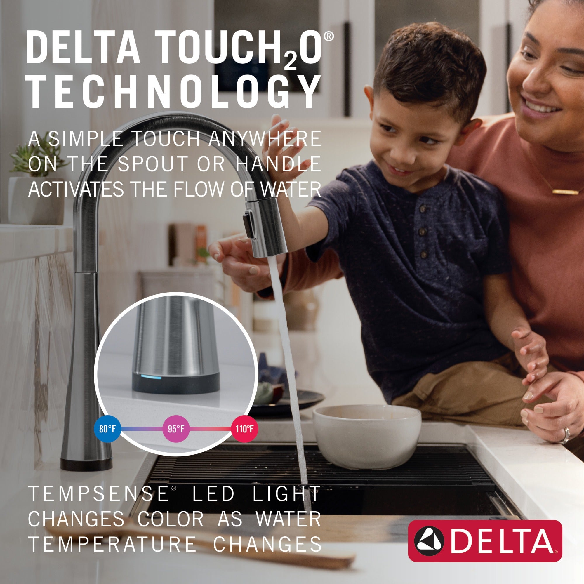 Delta Monrovia® Single Handle Pull-Down Kitchen Faucet With Touch<sub>2</sub>O® Technology