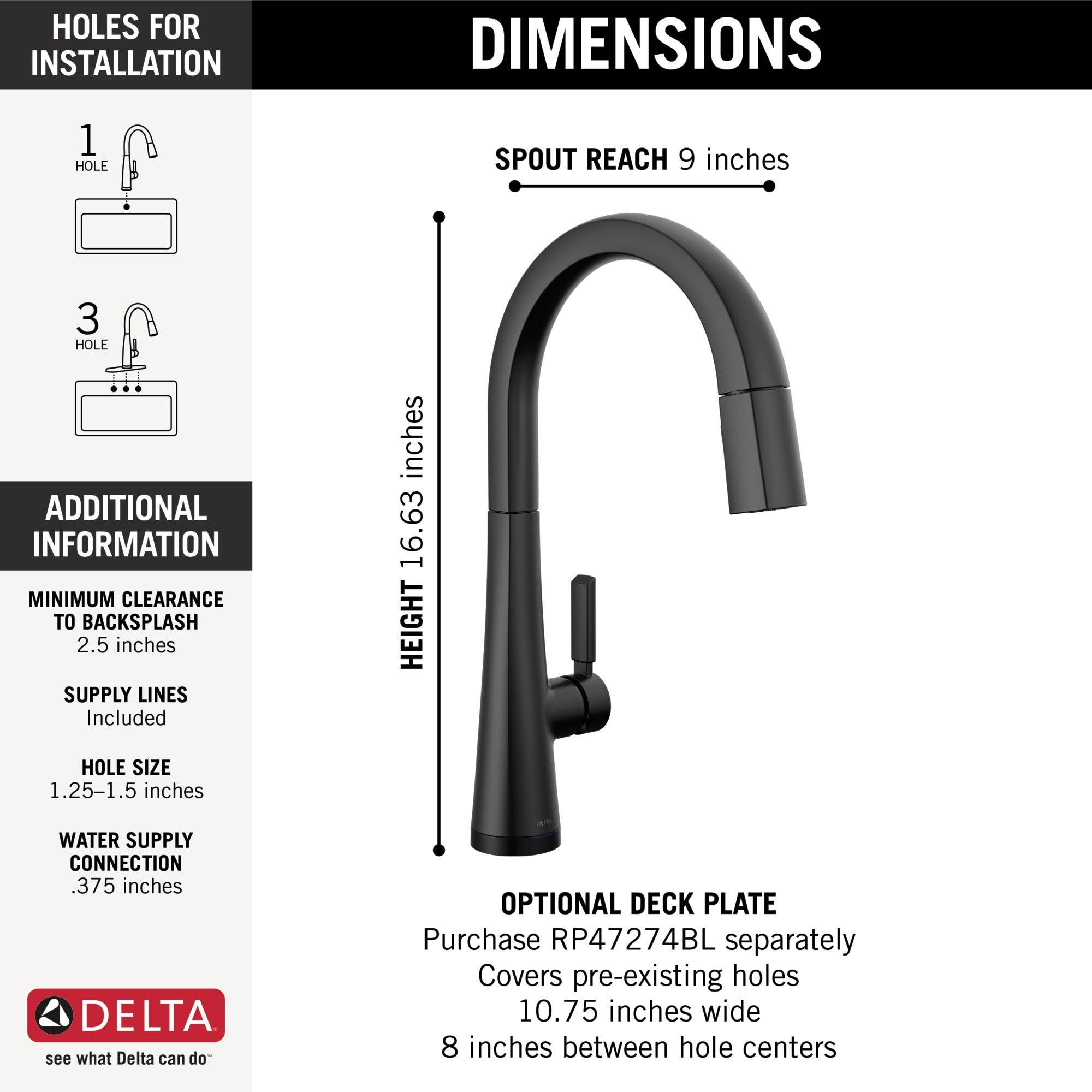 Delta Monrovia® Single Handle Pull-Down Kitchen Faucet With Touch<sub>2</sub>O® Technology