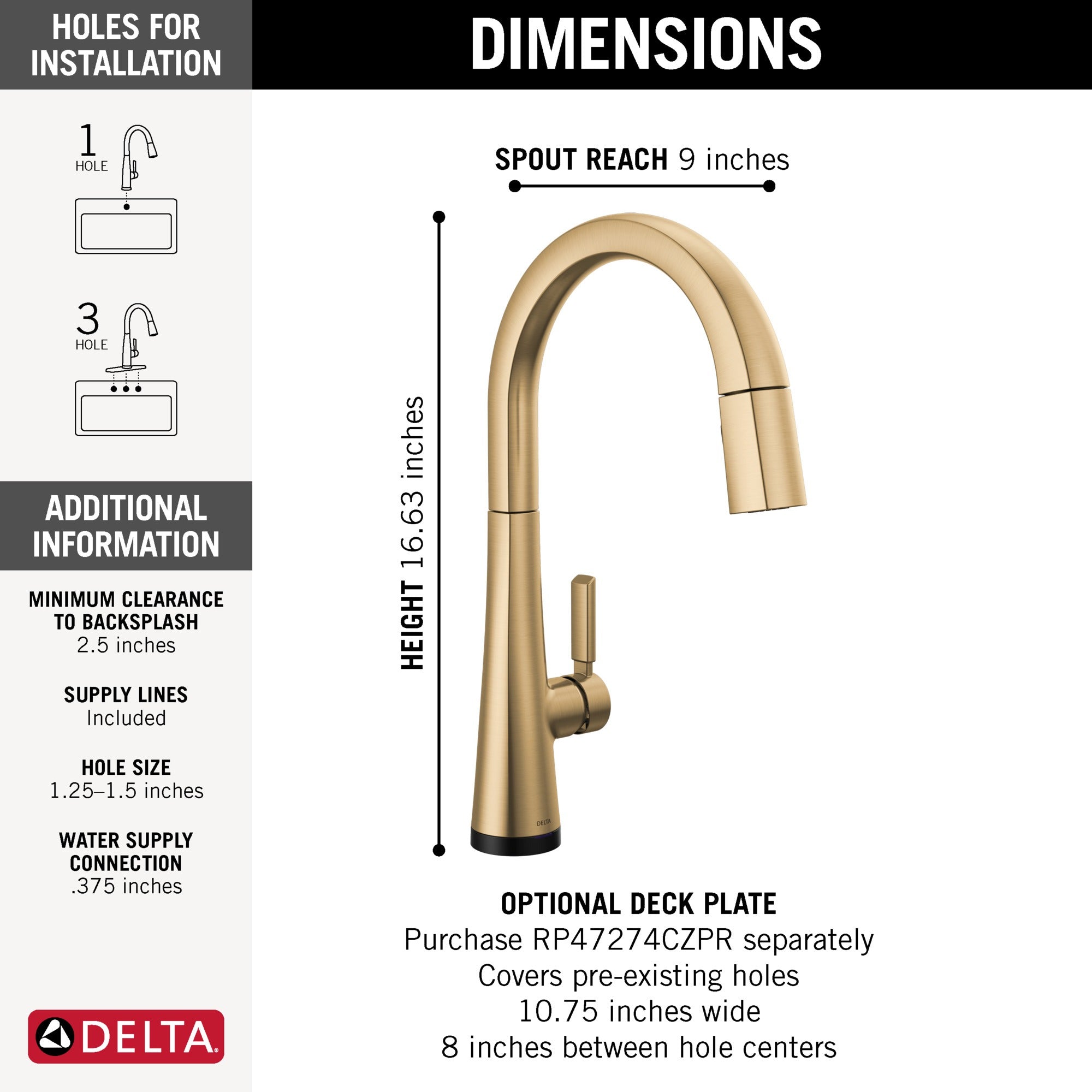 Delta Monrovia® Single Handle Pull-Down Kitchen Faucet With Touch<sub>2</sub>O® Technology