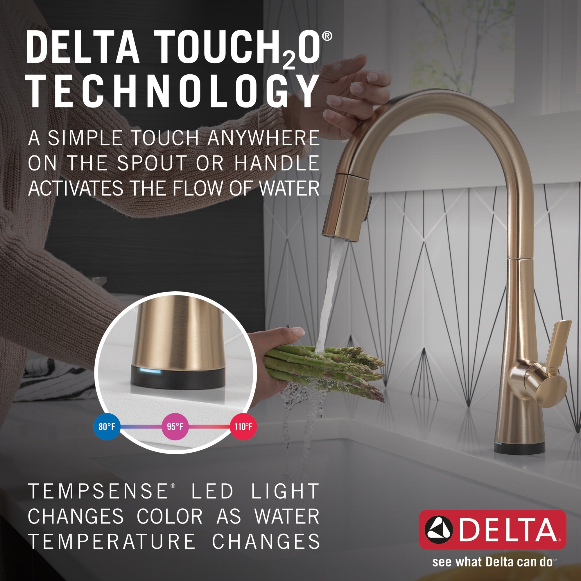 Delta Monrovia® Single Handle Pull-Down Kitchen Faucet With Touch<sub>2</sub>O® Technology