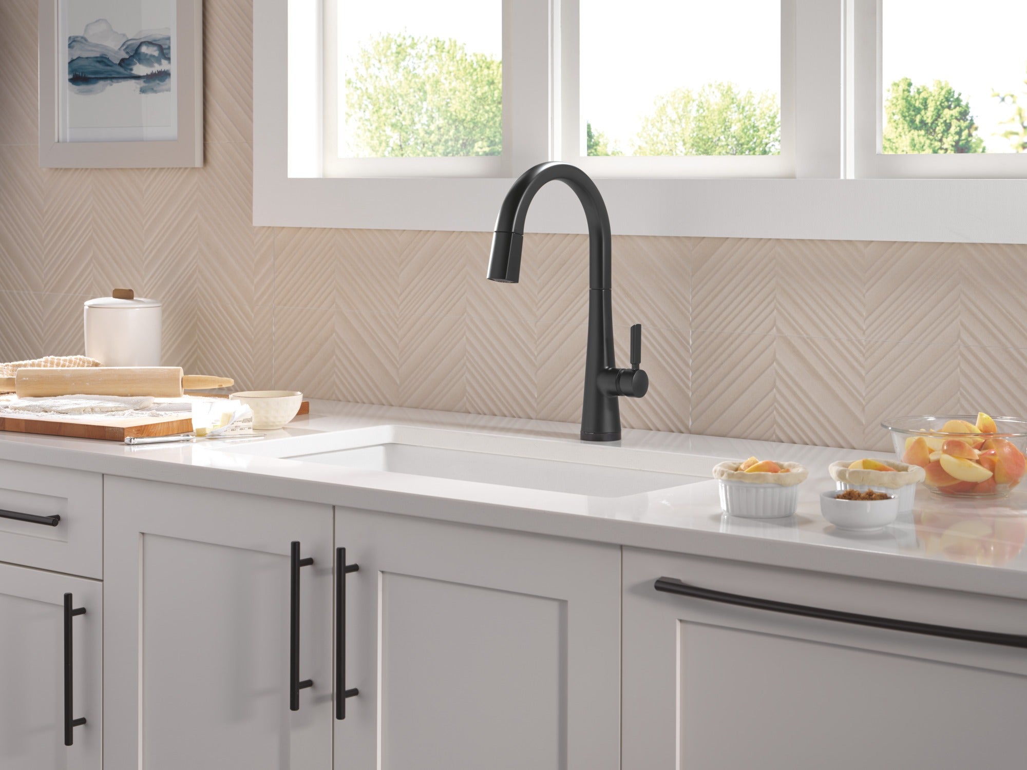 Delta Monrovia® Touch<sub>2</sub>O® Technology Kitchen Faucet with Touchless Technology