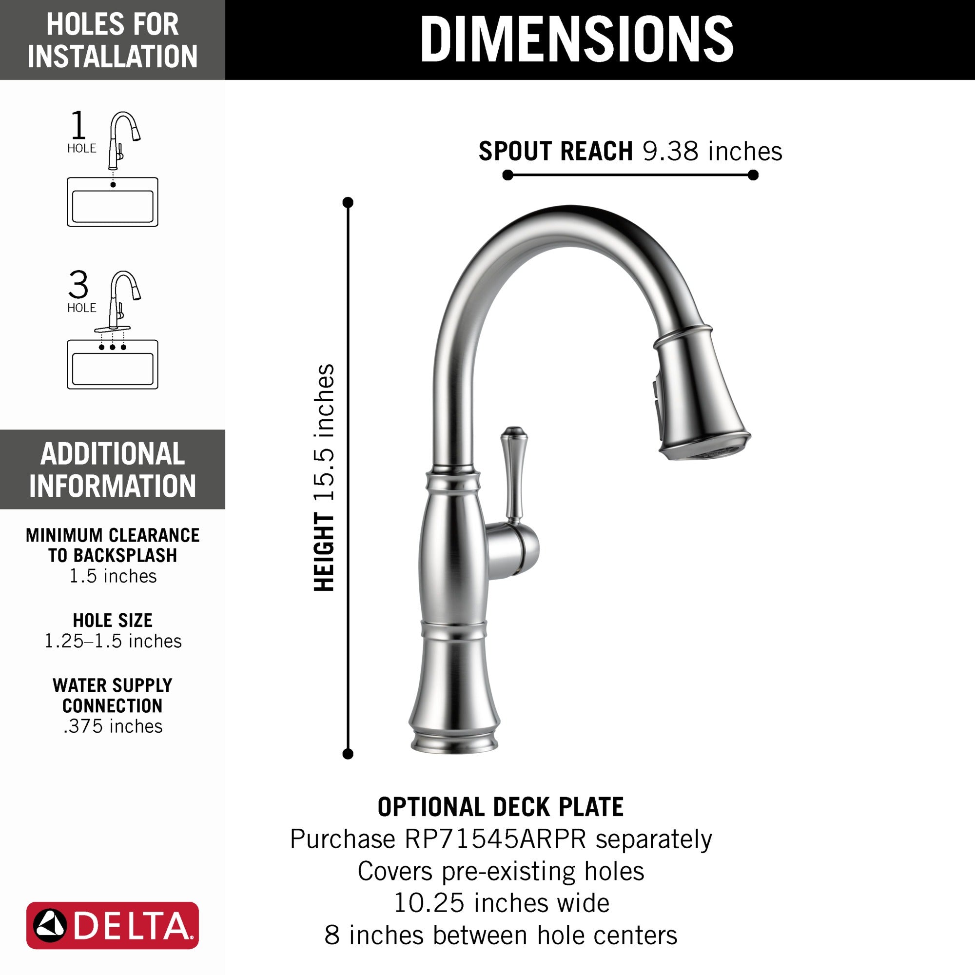 Delta Cassidy® Single Handle Pull-Down Kitchen Faucet