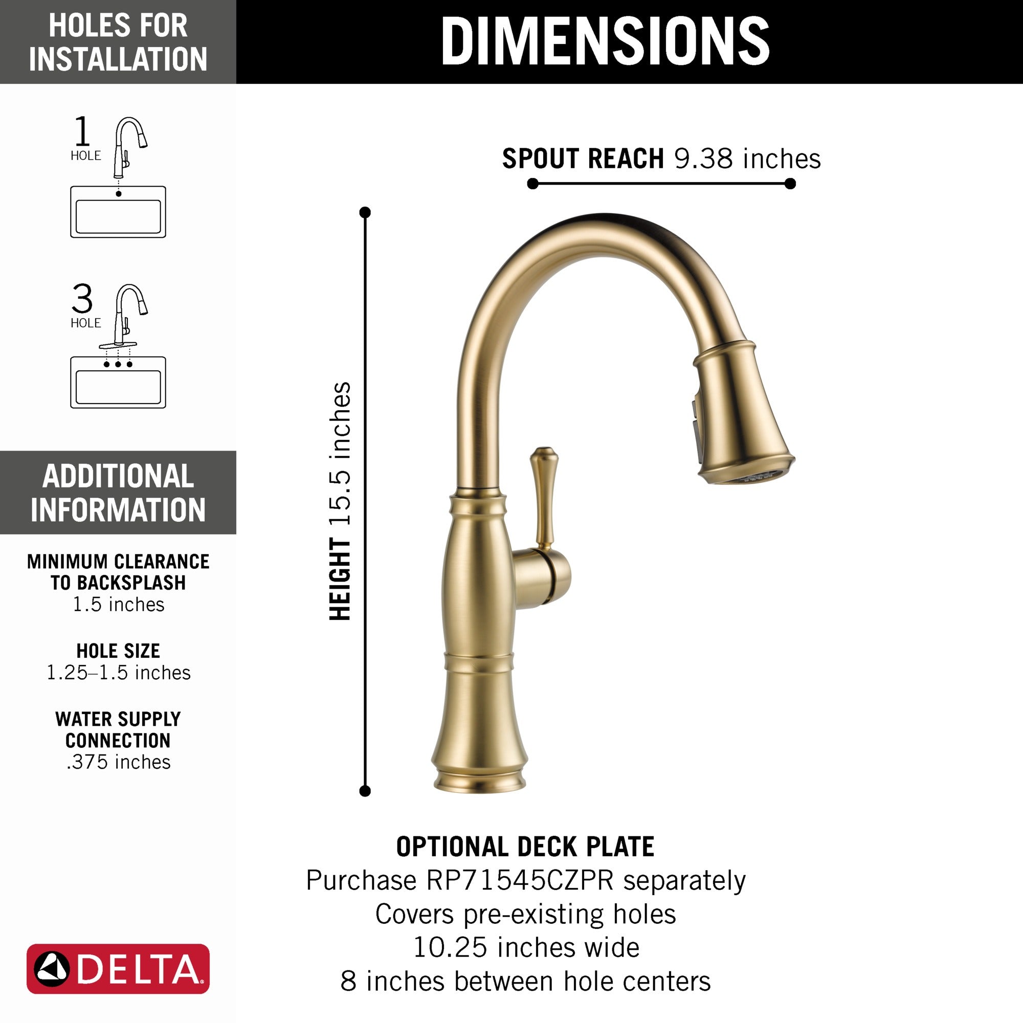 Delta Cassidy® Single Handle Pull-Down Kitchen Faucet