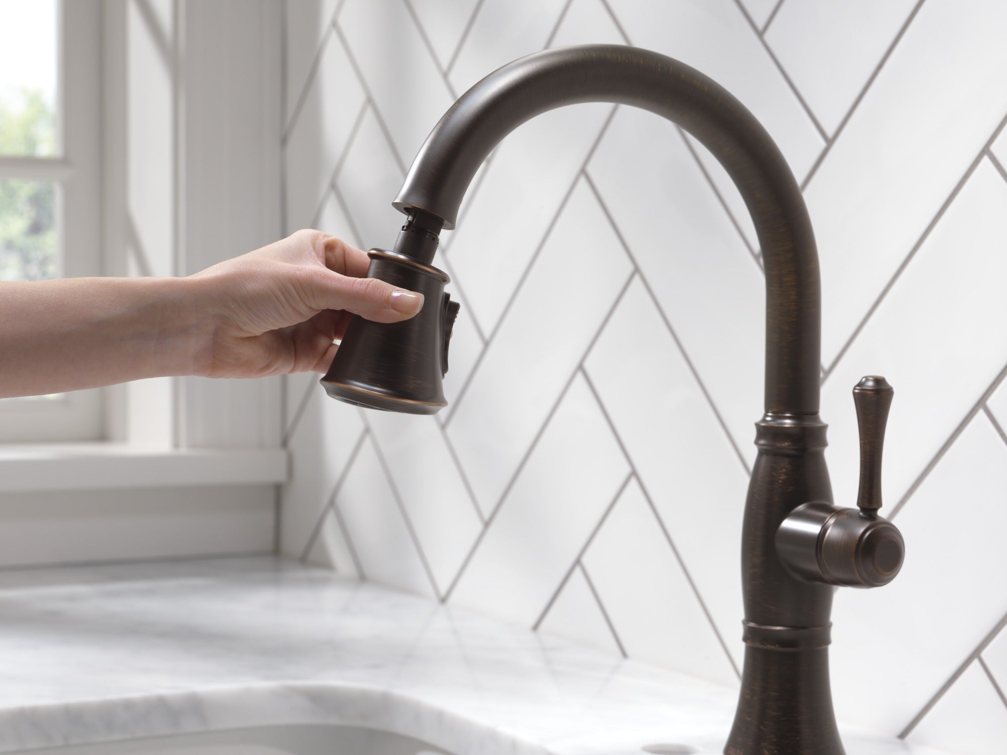 Delta Cassidy® Single Handle Pull-Down Kitchen Faucet with ShieldSpray® Technology