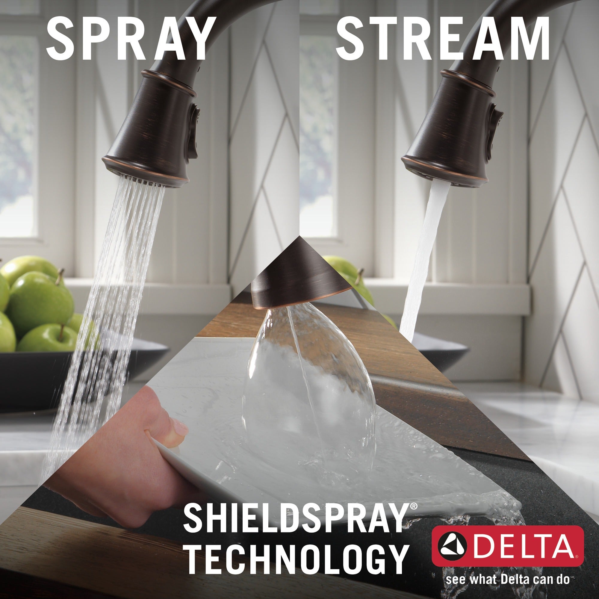 Delta Cassidy® Single Handle Pull-Down Kitchen Faucet with ShieldSpray® Technology