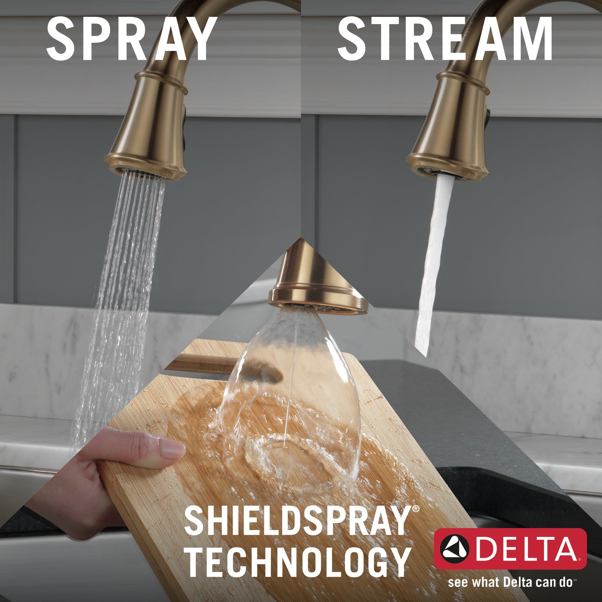 Delta Cassidy® Single Handle Pull-Down Kitchen Faucet with Touch<sub>2</sub>O® and ShieldSpray® Technologies