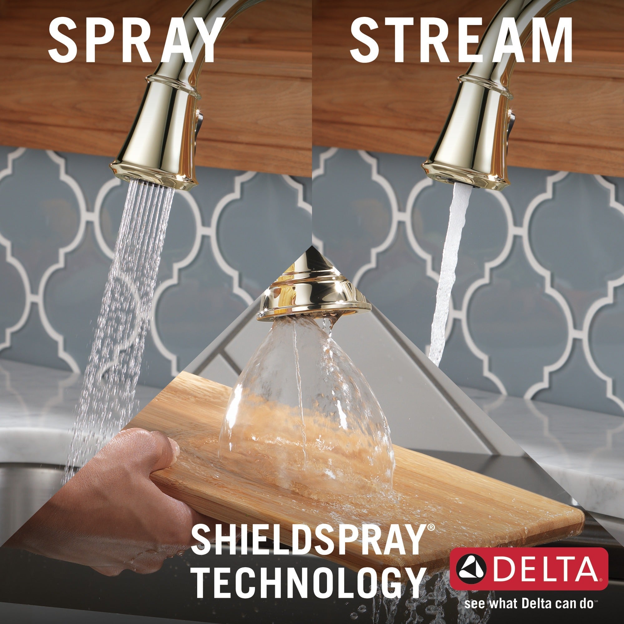 Delta Cassidy® Single Handle Pull-Down Kitchen Faucet with Touch<sub>2</sub>O® and ShieldSpray® Technologies