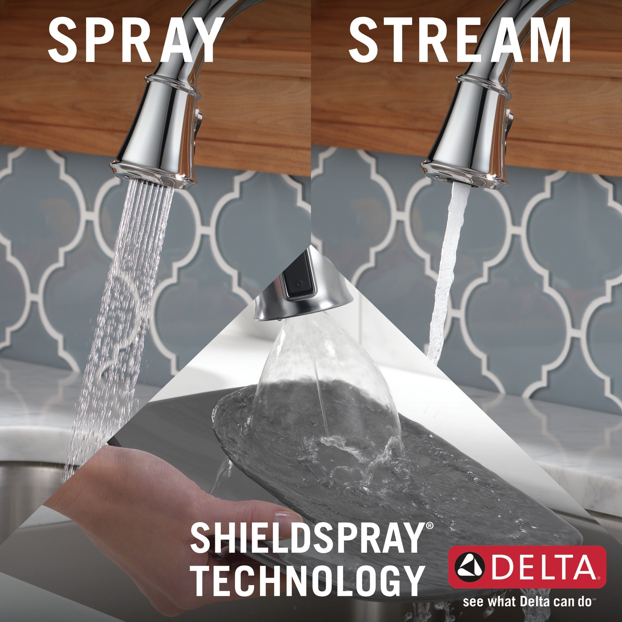 Delta Cassidy® Single Handle Pull-Down Kitchen Faucet with Touch<sub>2</sub>O® and ShieldSpray® Technologies