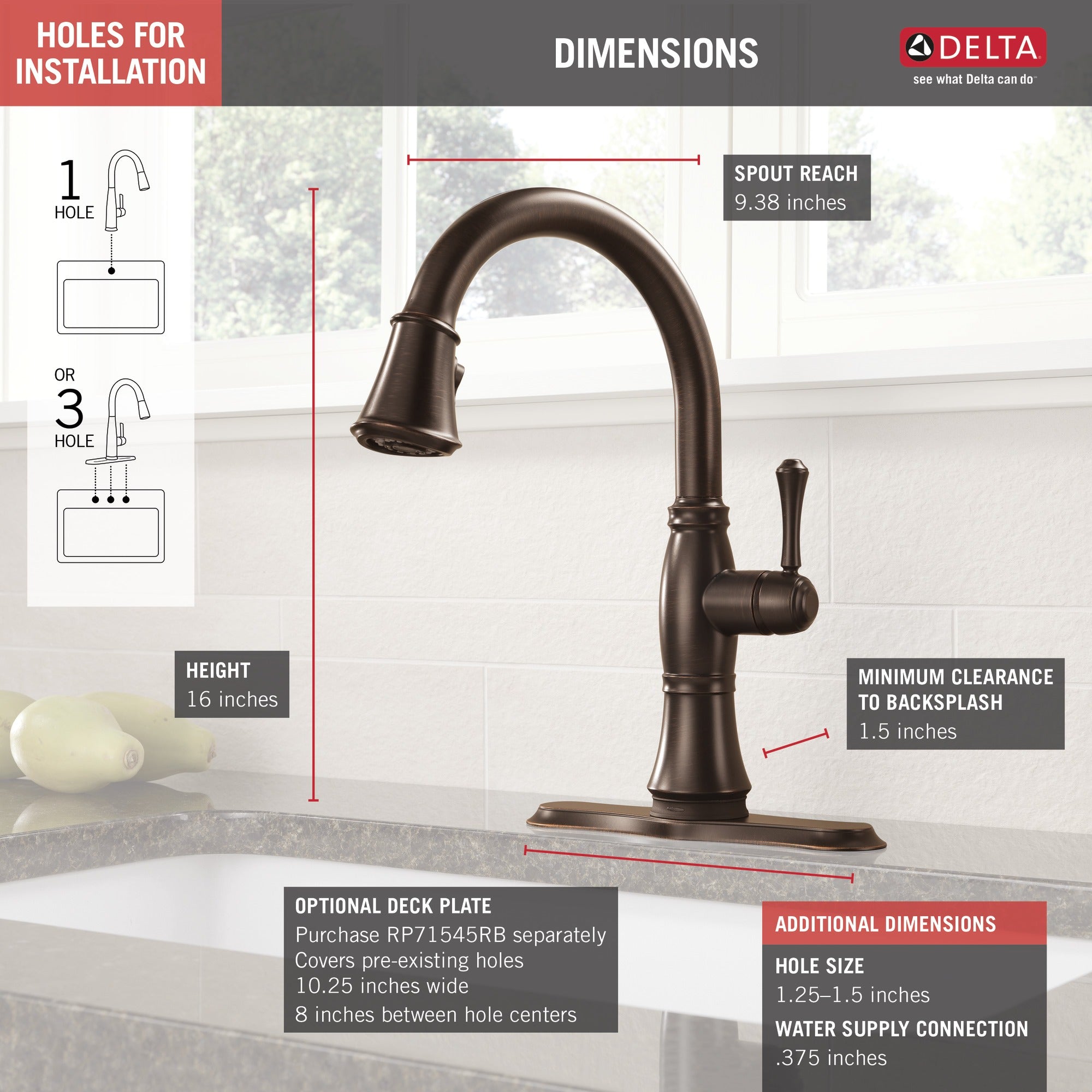 Delta Cassidy® Single Handle Pull-Down Kitchen Faucet with Touch<sub>2</sub>O® and ShieldSpray® Technologies
