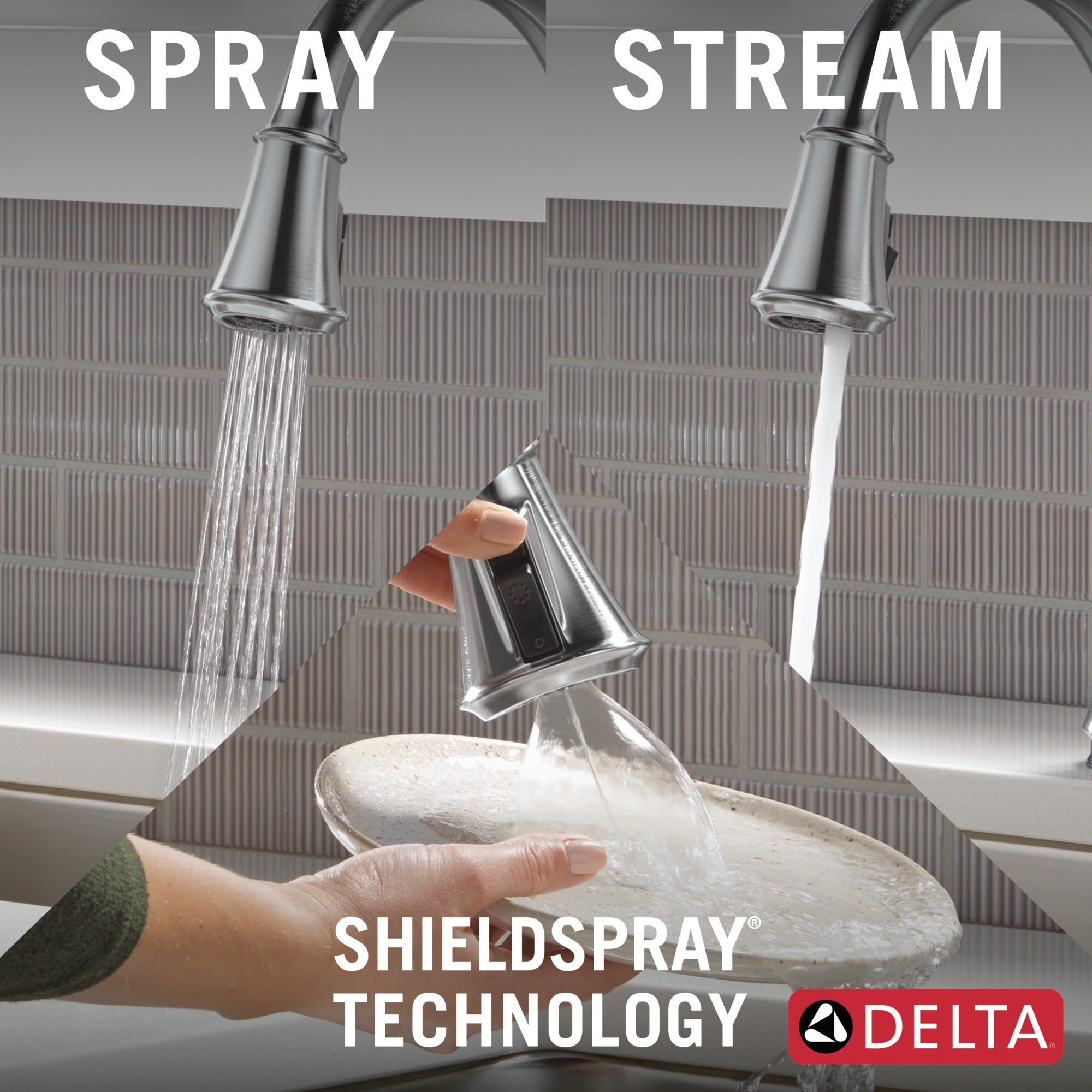 Delta Cassidy® Touch<sub>2</sub>O® Technology Kitchen Faucet with Touchless Technology