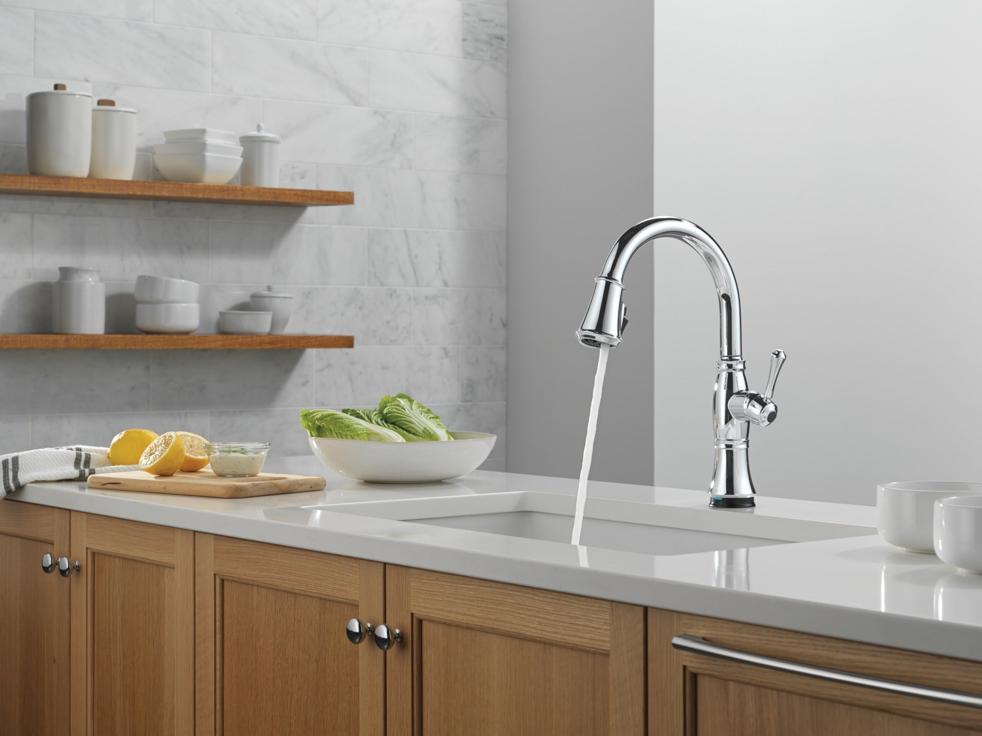 Delta Cassidy® Touch<sub>2</sub>O® Technology Kitchen Faucet with Touchless Technology