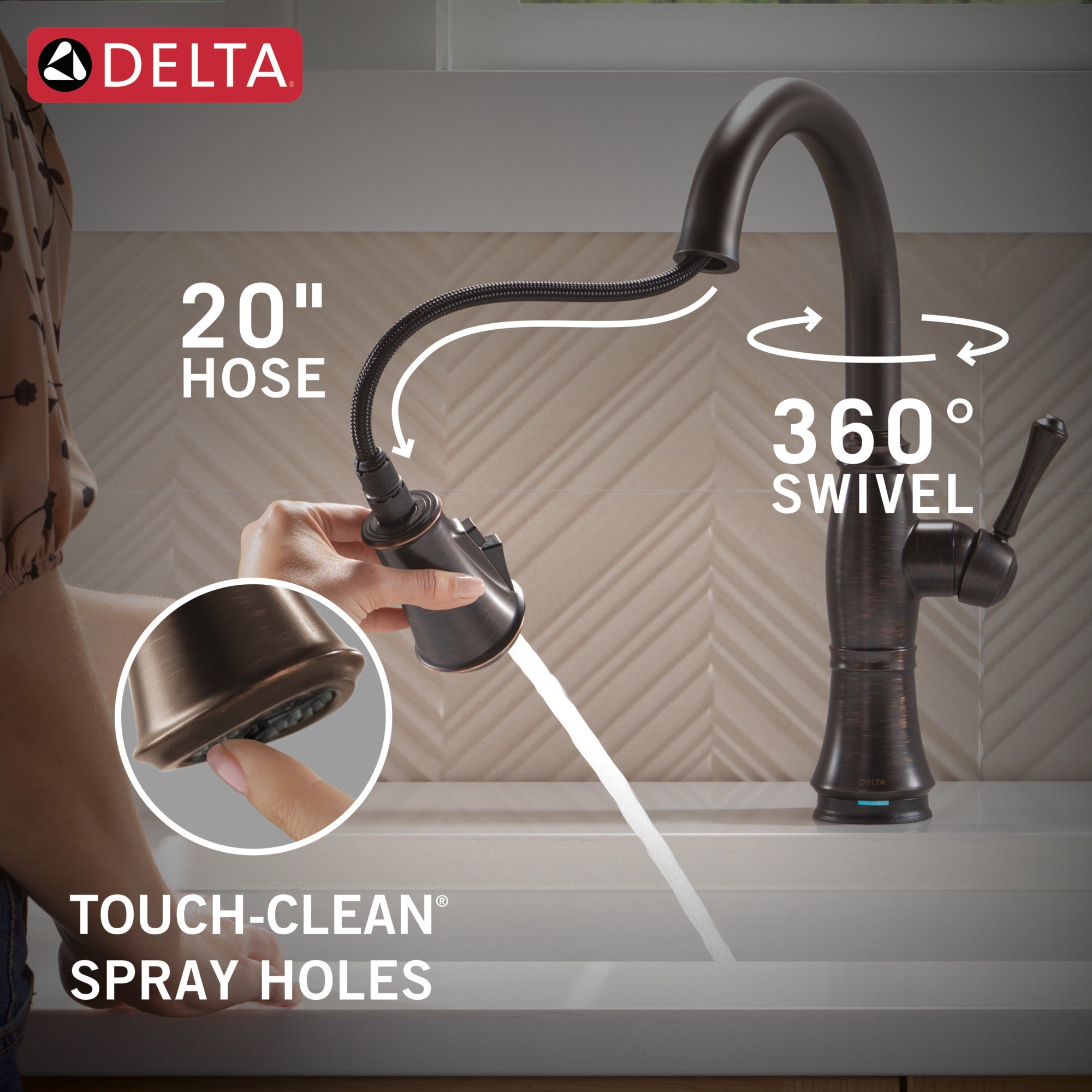 Delta Cassidy® Touch<sub>2</sub>O® Technology Kitchen Faucet with Touchless Technology