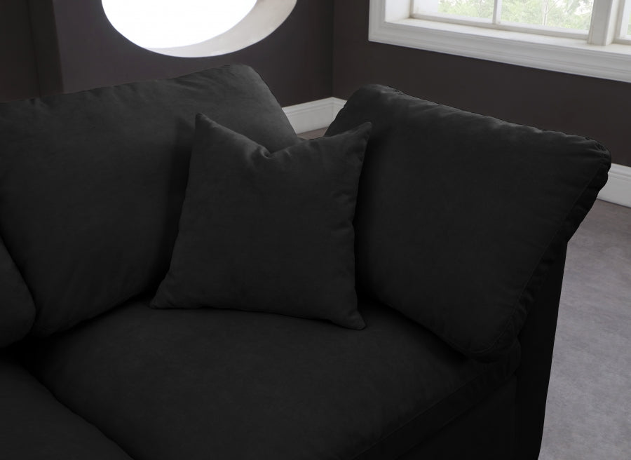 Plush 70" Velvet Upholstered Standard Comfort 2pc. Armless Modular Loveseat
