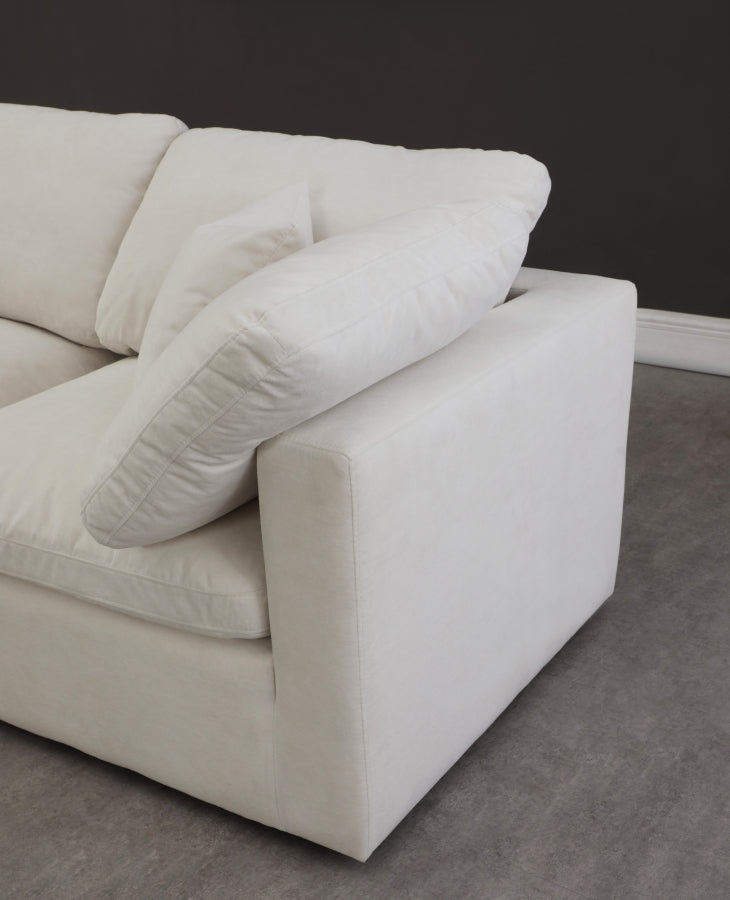 Plush 70" Velvet Upholstered Standard Comfort 2pc. Armless Modular Loveseat