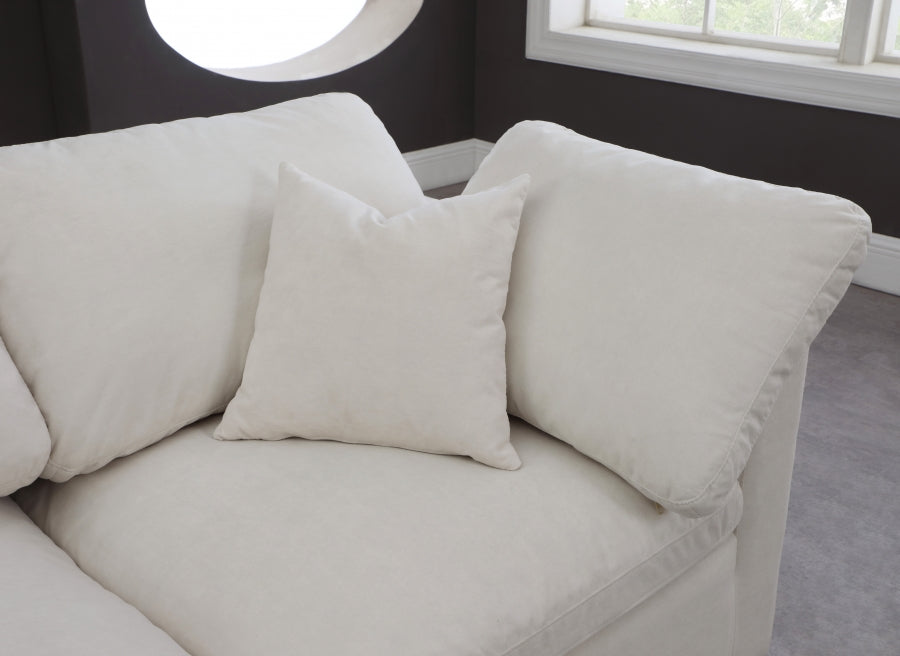 Plush 70" Velvet Upholstered Standard Comfort 2pc. Armless Modular Loveseat
