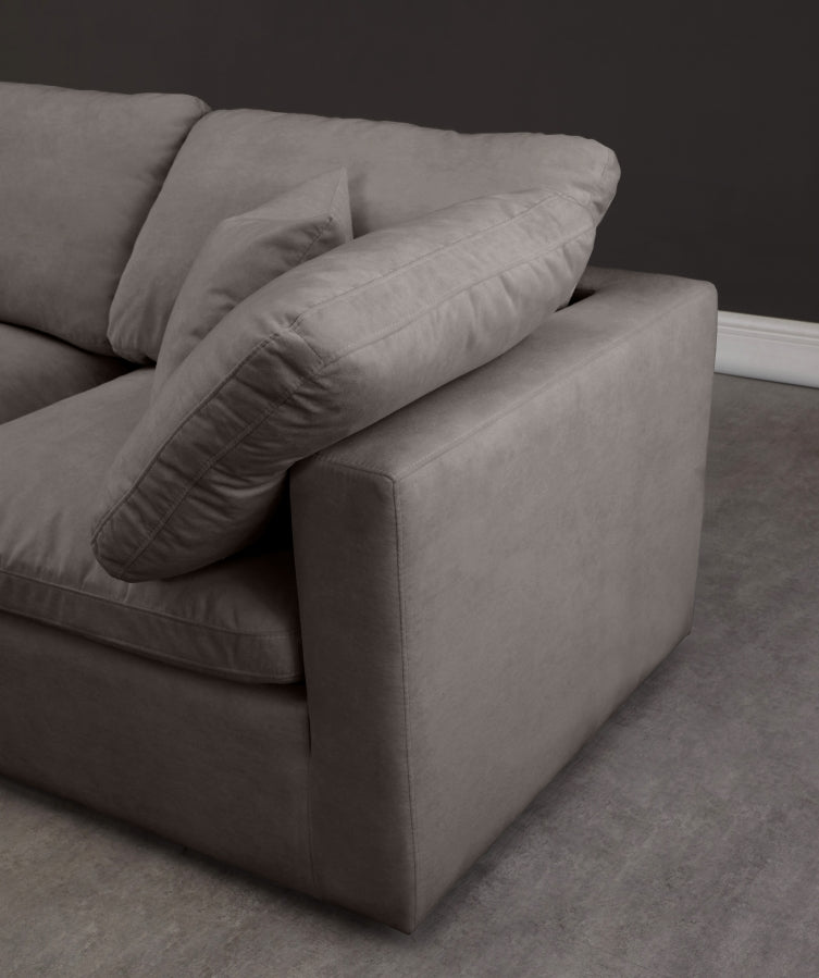 Plush 70" Velvet Upholstered Standard Comfort 2pc. Armless Modular Loveseat