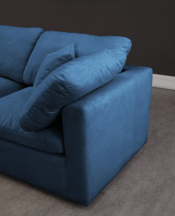 Plush 70" Velvet Upholstered Standard Comfort 2pc. Armless Modular Loveseat