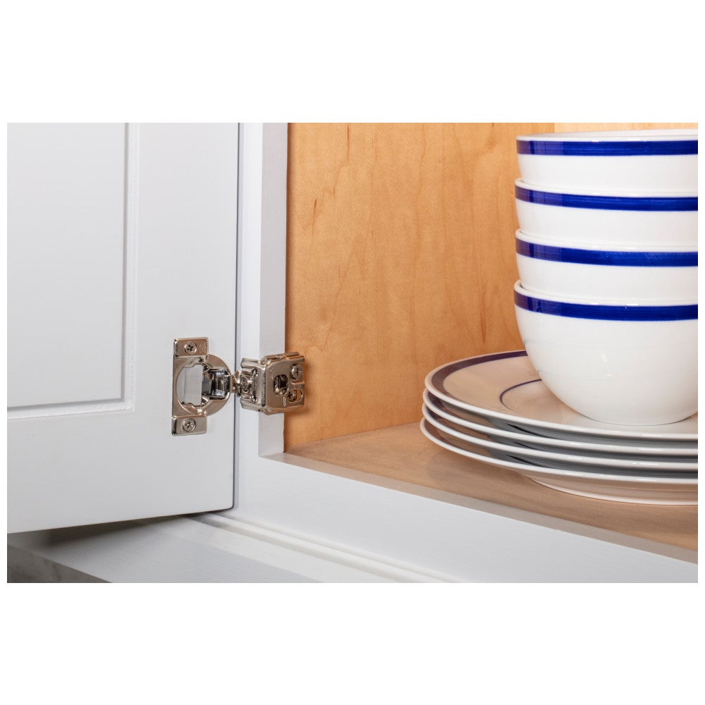 Hardware Resources HR MAX 105° 1-1/4" Overlay Heavy Duty Soft-close Compact Hinge, 2 Cleat & Press-in 8mm Dowels