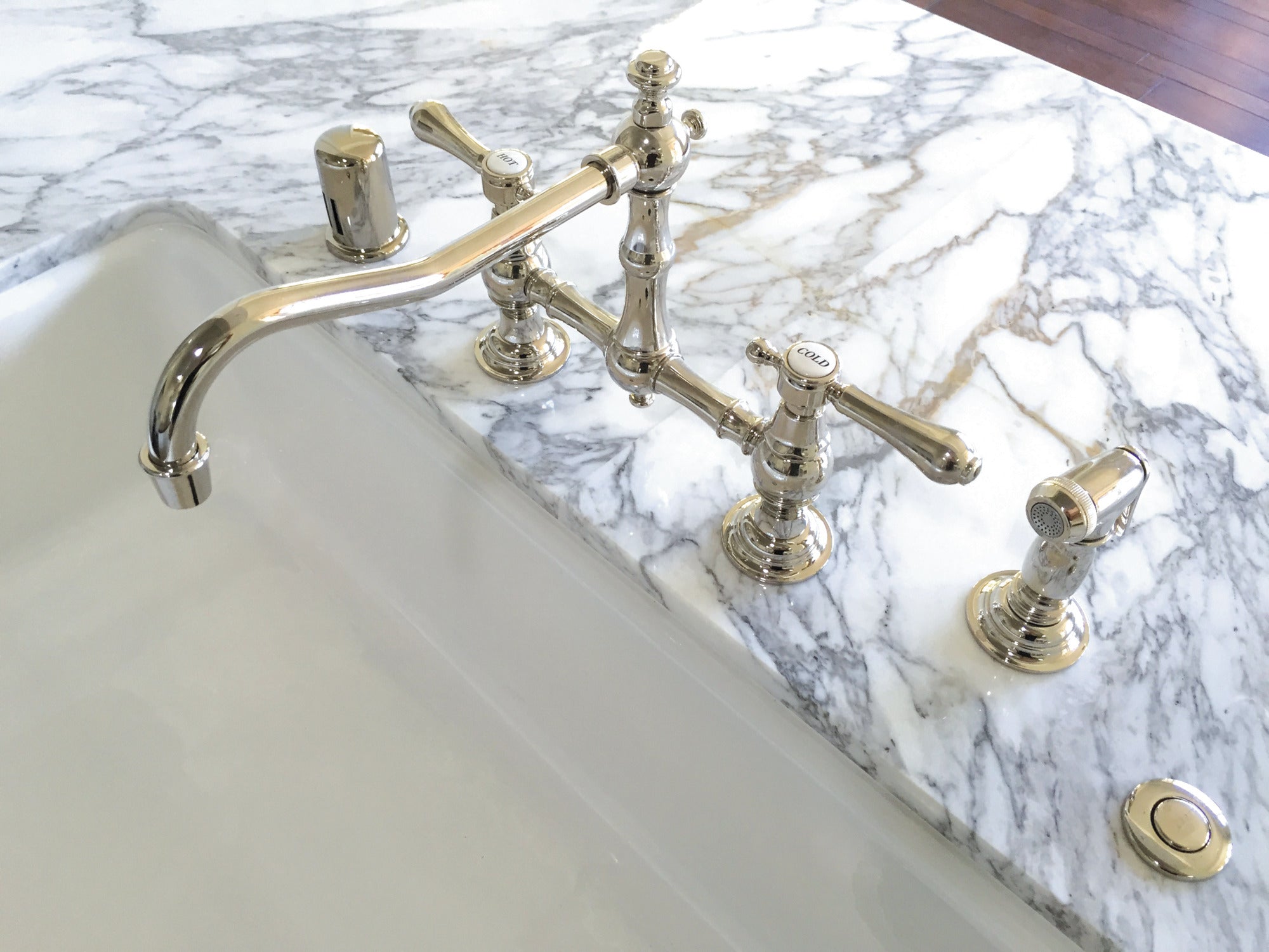 Newport Brass Chesterfield® Kitchen Bridge Faucet with Side Spray