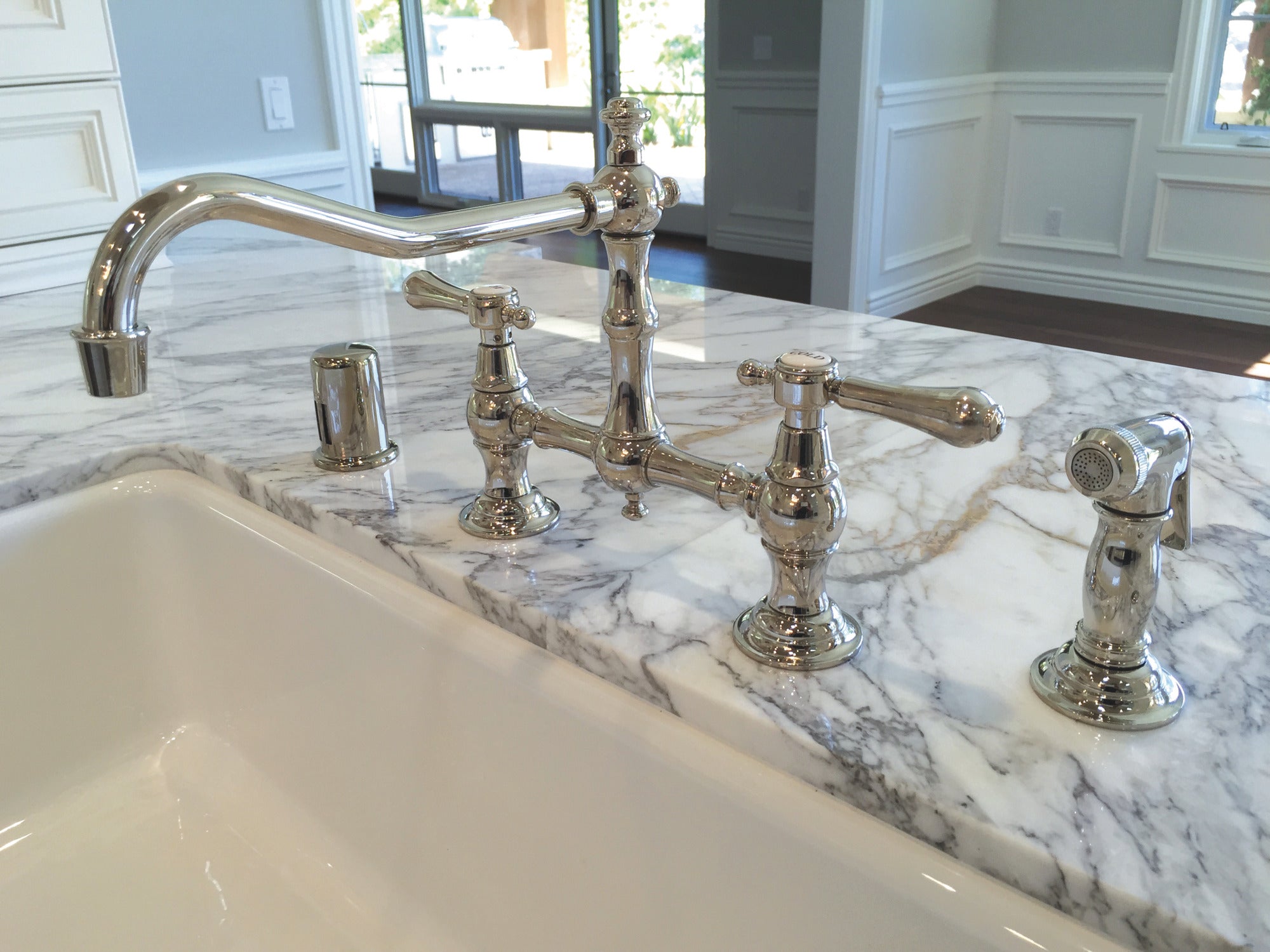 Newport Brass Chesterfield® Kitchen Bridge Faucet with Side Spray