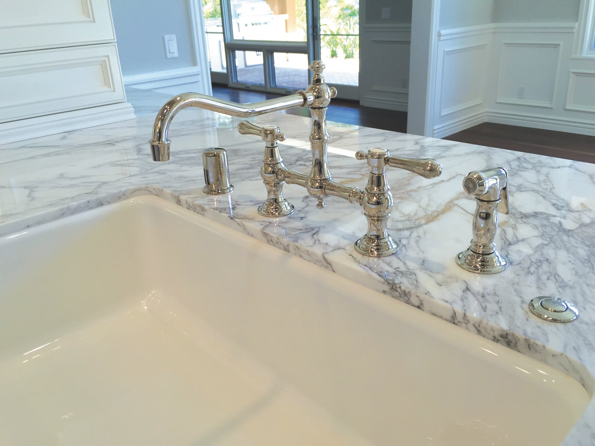 Newport Brass Chesterfield® Kitchen Bridge Faucet with Side Spray