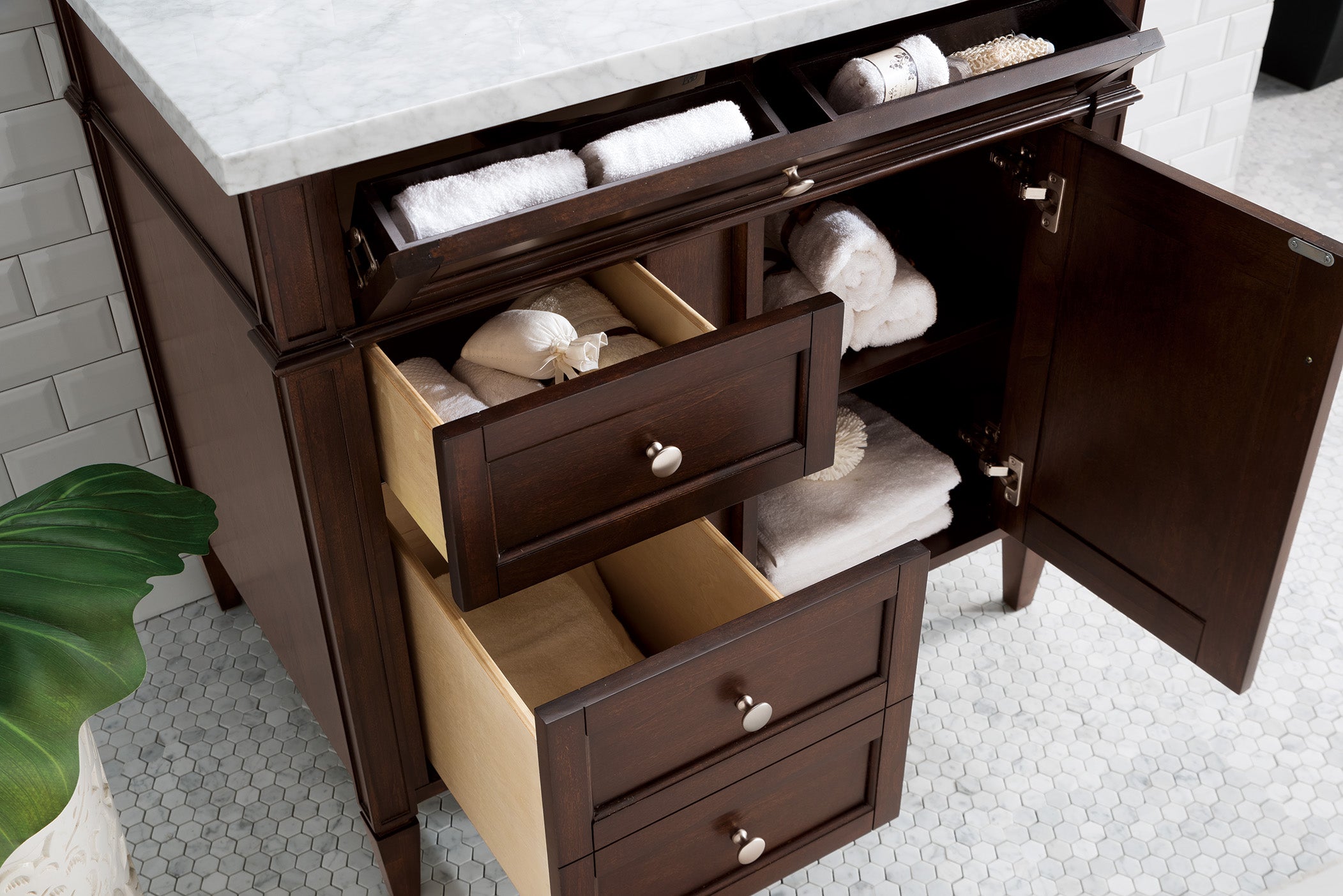James Martin Brittany 36" Single Vanity in Burnished Mahogany with 3cm Countertop